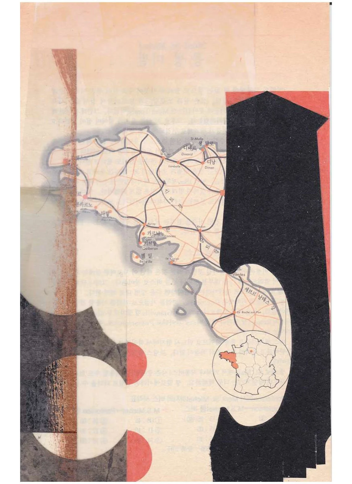 Of Every Description No. 6, Untitled, collage, acrylic, Japanese Paper, tracing film, acrylic, 13.6 x 21.1 cm, March 2023