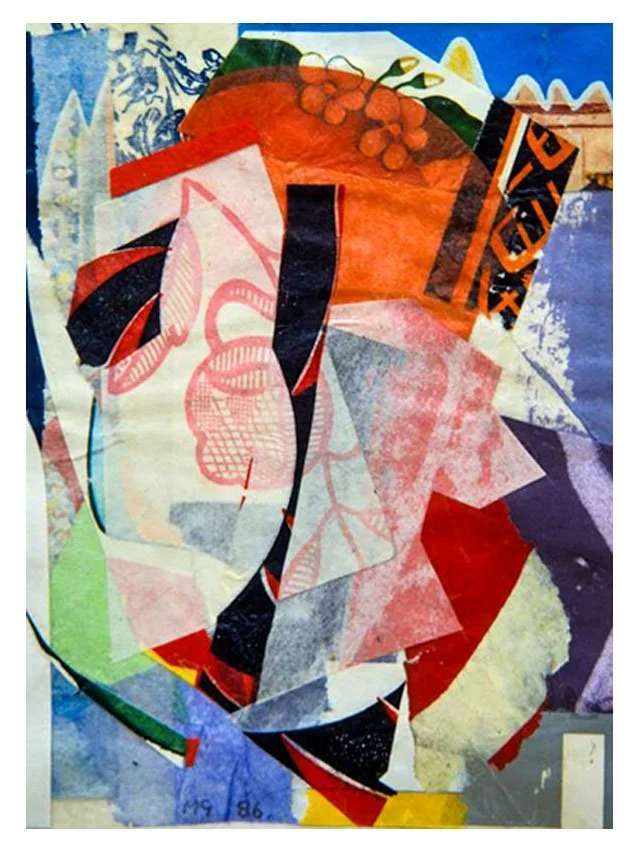 Green Book No. 44, With Orange Blossom, acrylic and collage on paper, 12.1 x 9.2 cm, 1986