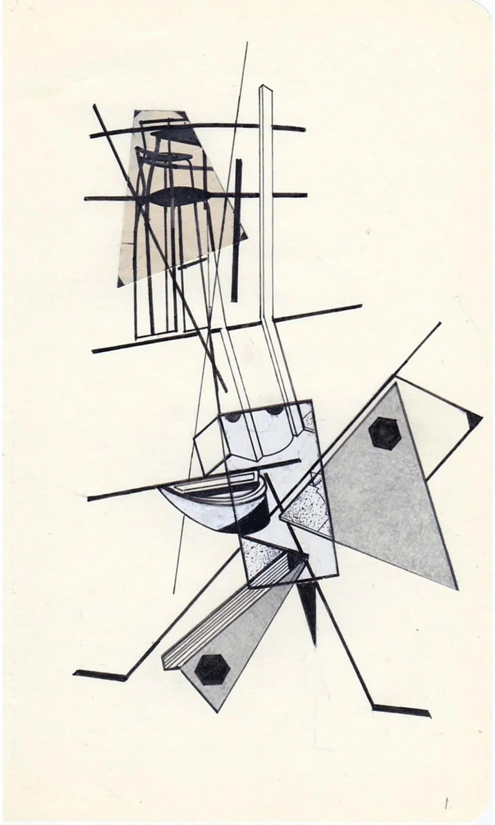 Field Notes No. 1, graphite, collage and archival marker pens, 2020-2021, 21 x 13 cm