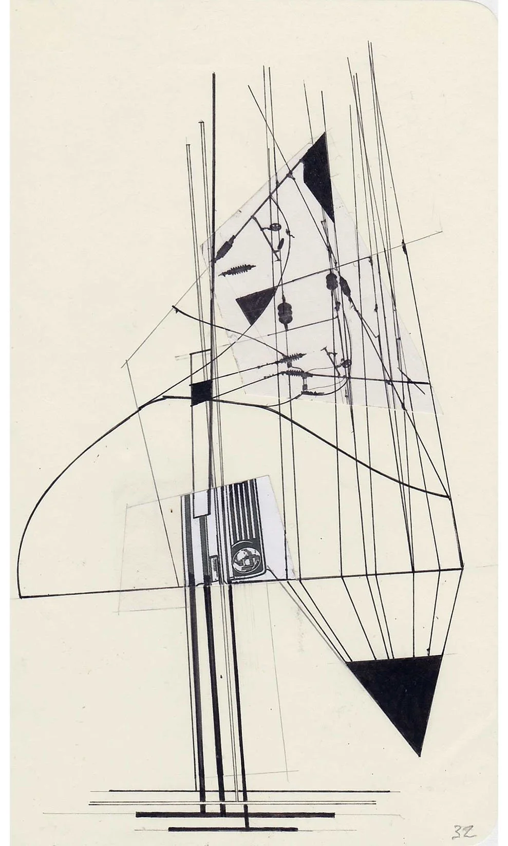 Field Notes No. 32, graphite, collage and archival marker pens, 2020-2021, 21 x 13 cm