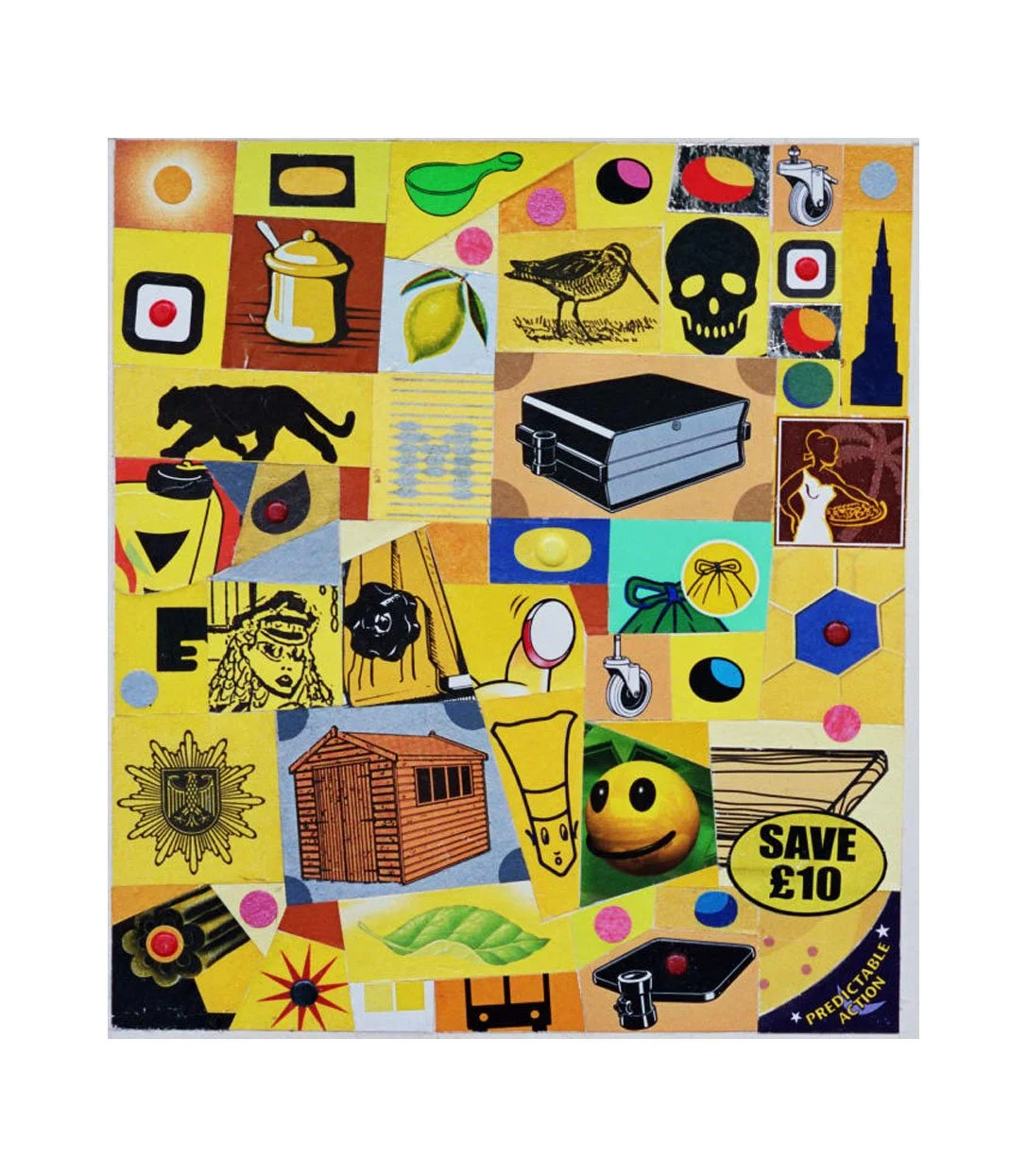 City Life, Predictable Action, No. 22, collage on paper, 15.5 x 13.8 cm, 2004