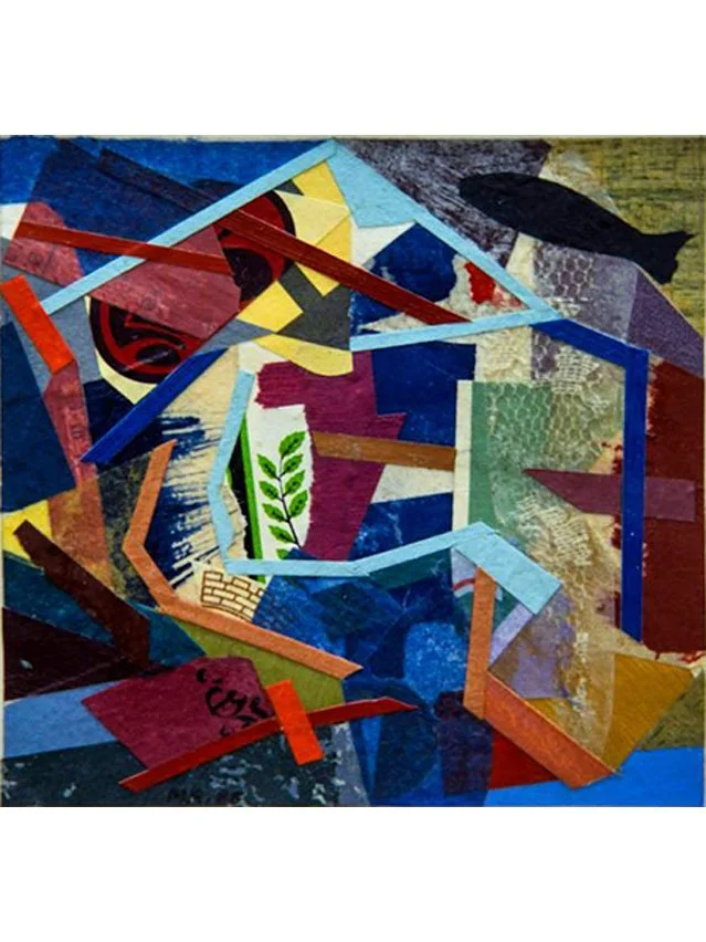 Green Book, With Black Fish, acrylic and collage on paper, 9.6 x 9.9 cm, 1985