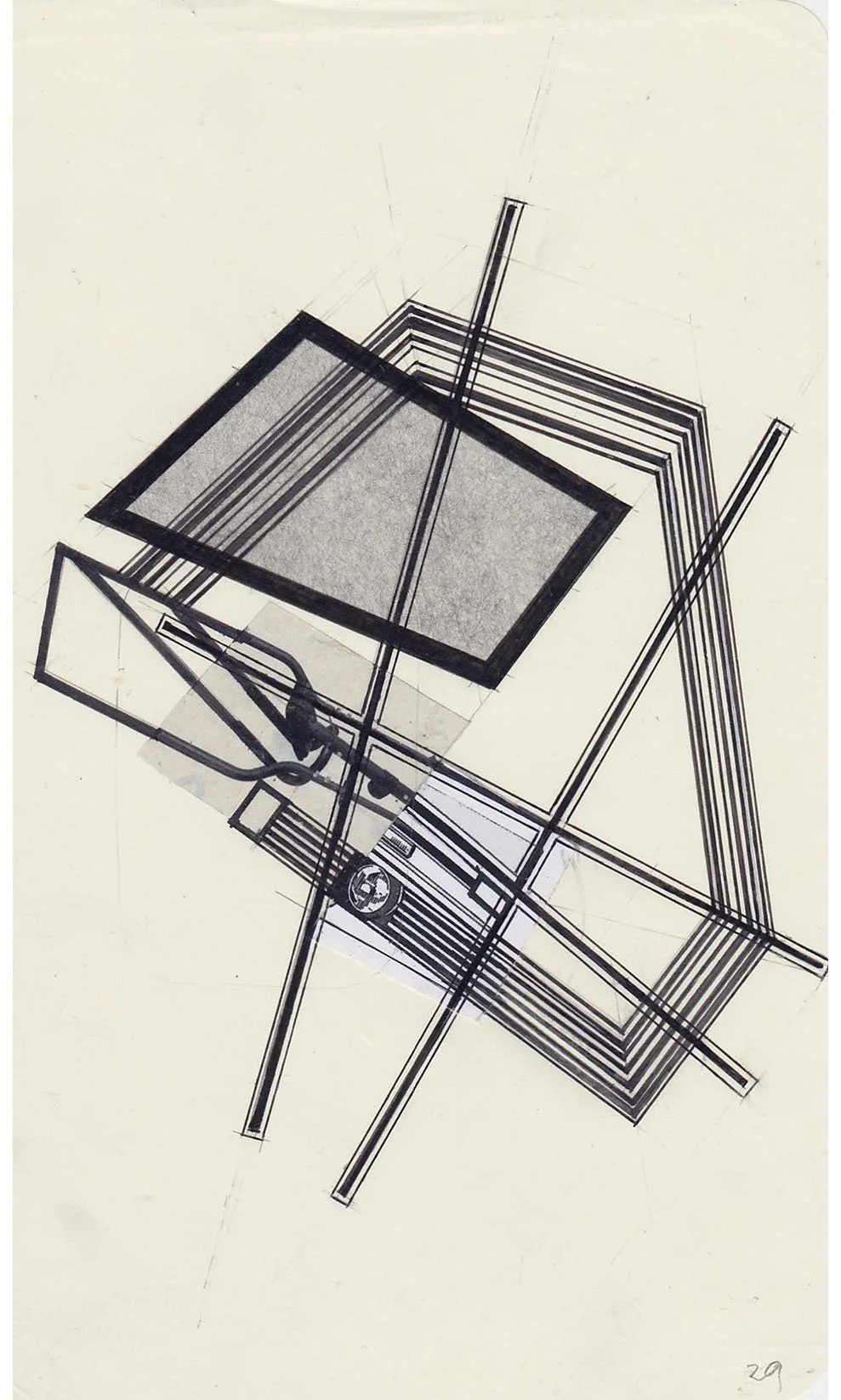 Field Notes No. 29, graphite, collage and archival marker pens, 2020-2021, 21 x 13 cm