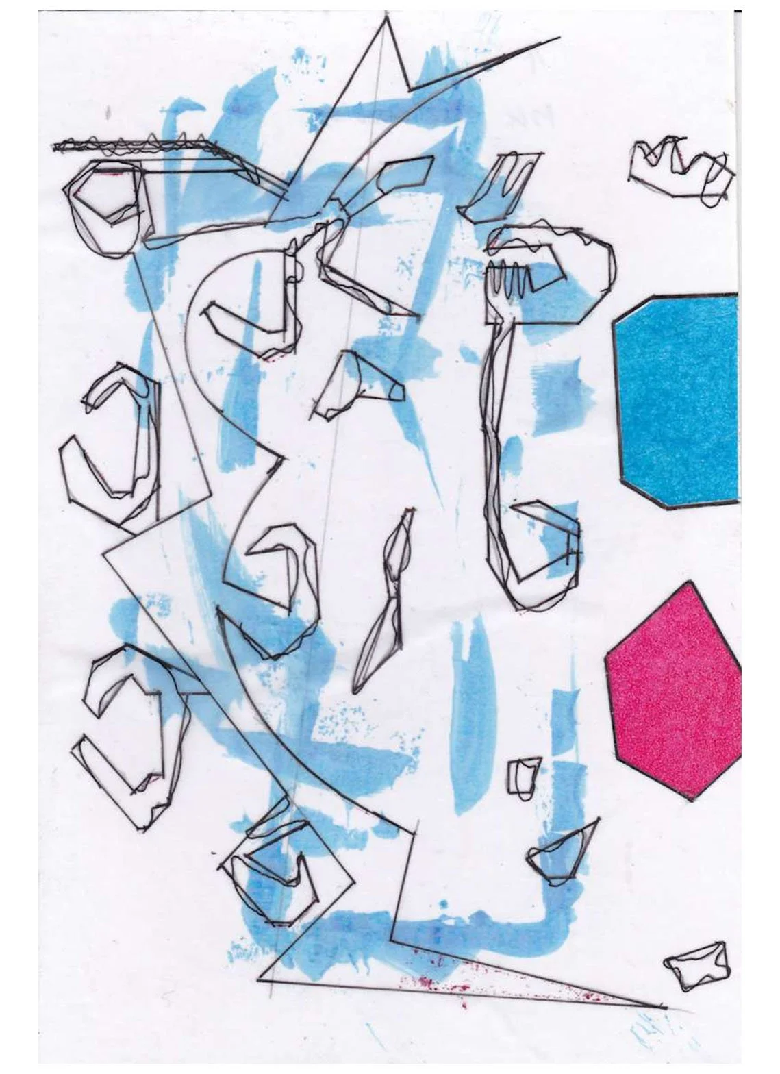 Of Every Description No. 18, Untitled Collage, inkjet print, tracing film, acrylic, ink, Japanese Paper, 20.3 x 14.2 cm, 2023