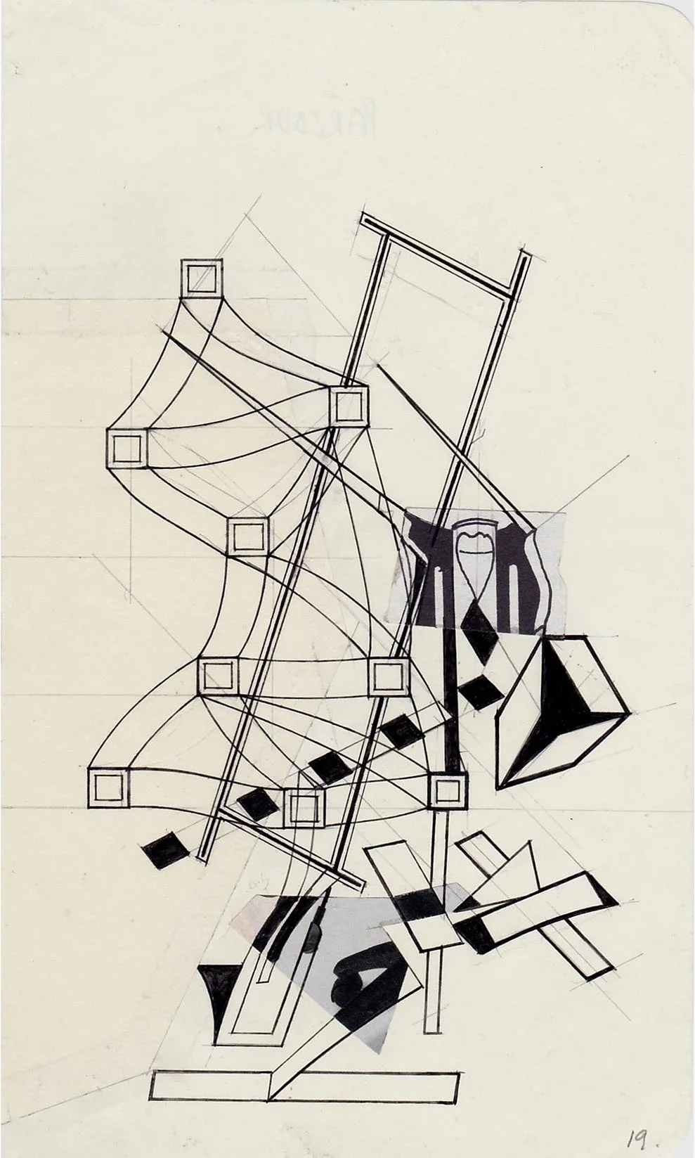 Field Notes No. 19, original drawing, graphite, collage and archival marker pens, graphite, collage and archival marker pens, 21 x 13 cm, 2020 - 2021