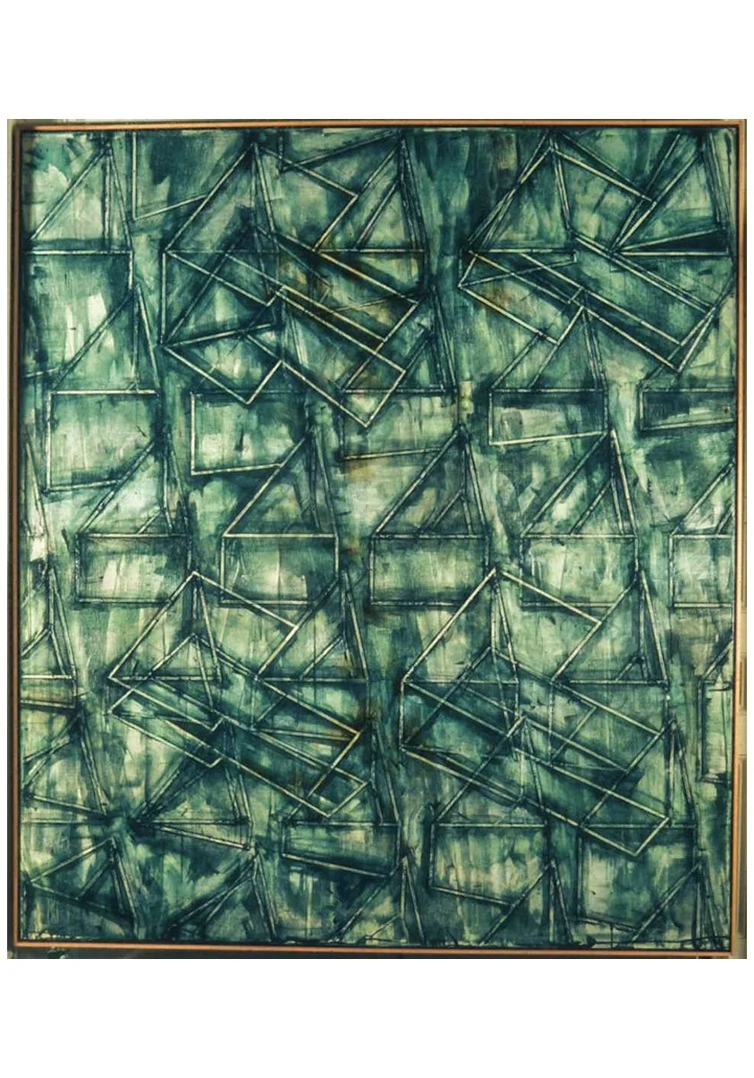 Two Surfaces (Green), acrylic on canvas, 203.2 x 177.8 cm, 1973