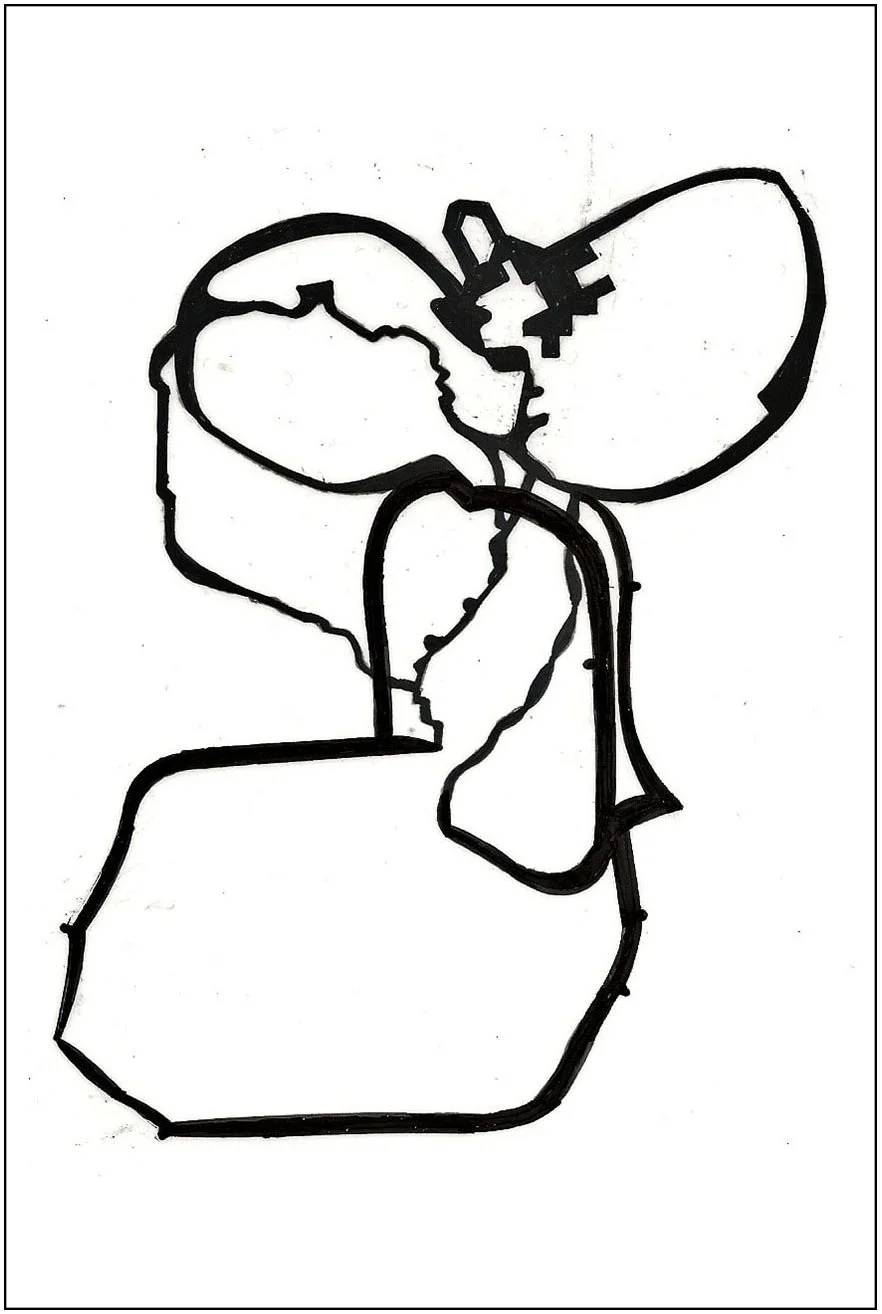 Argo No. 10 (trace), polymer pencil on tracing film,  21 x 13 cm, 2009 - 2012 