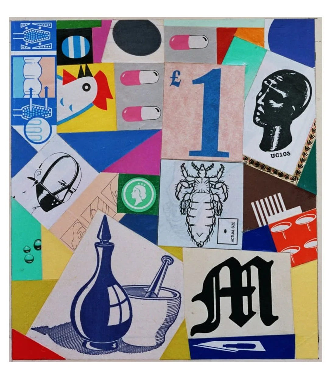 City Life, Actual Size, No. 9, collage on paper, 15.6 x 14 cm, 1998