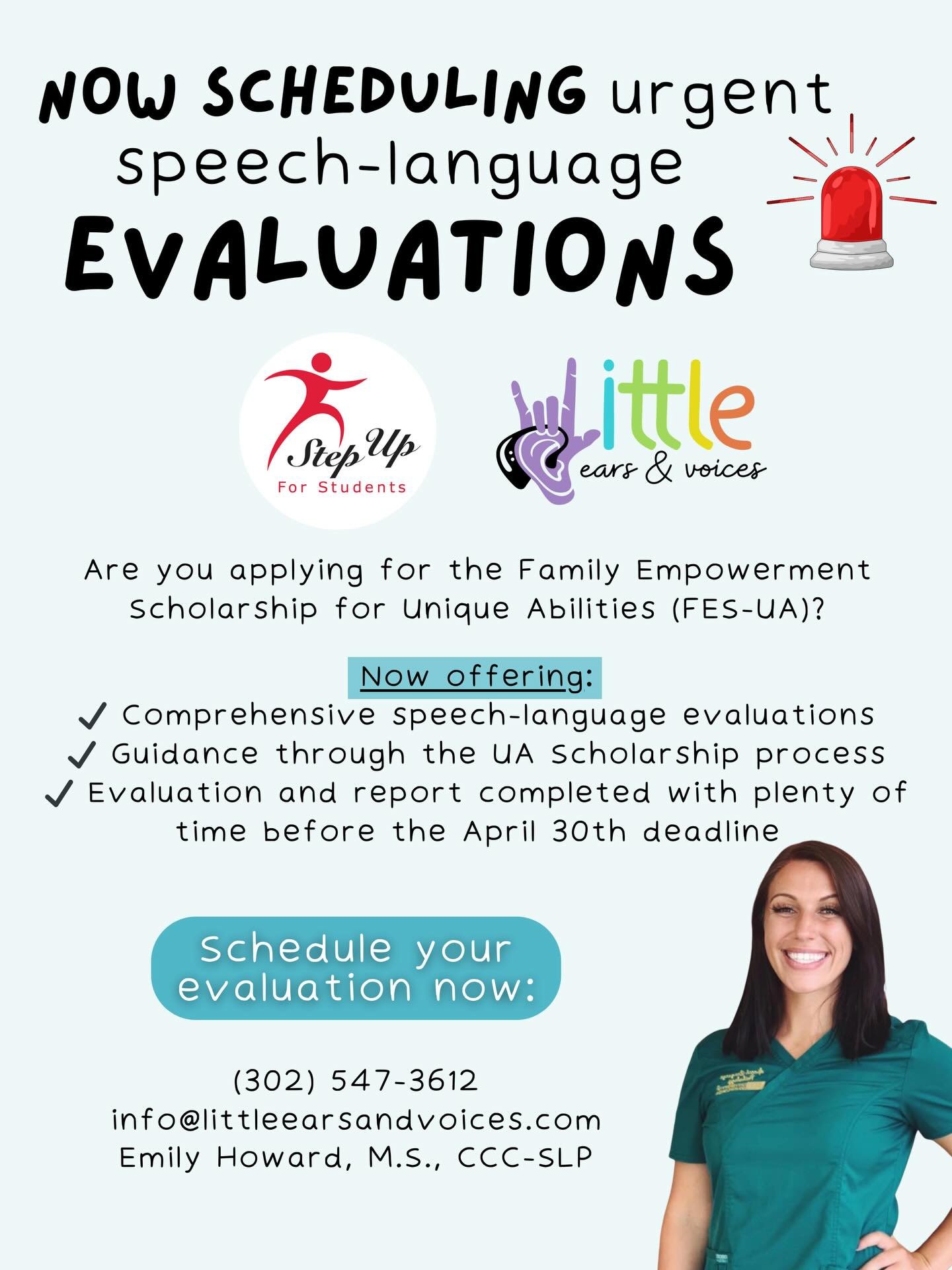 Are you in the Lake County, FL area and hoping to get a speech-language evaluation so you can apply for the Family Empowerment Scholarship for Unique Abilities, but feeling stuck on long waiting lists or struggling to find an evaluator before the dea