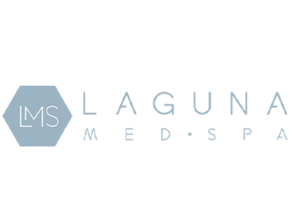 Logo for Laguna Med Spa with a light blue hexagon containing the initials 'LMS' and the text 'Laguna Med Spa' in a modern font.