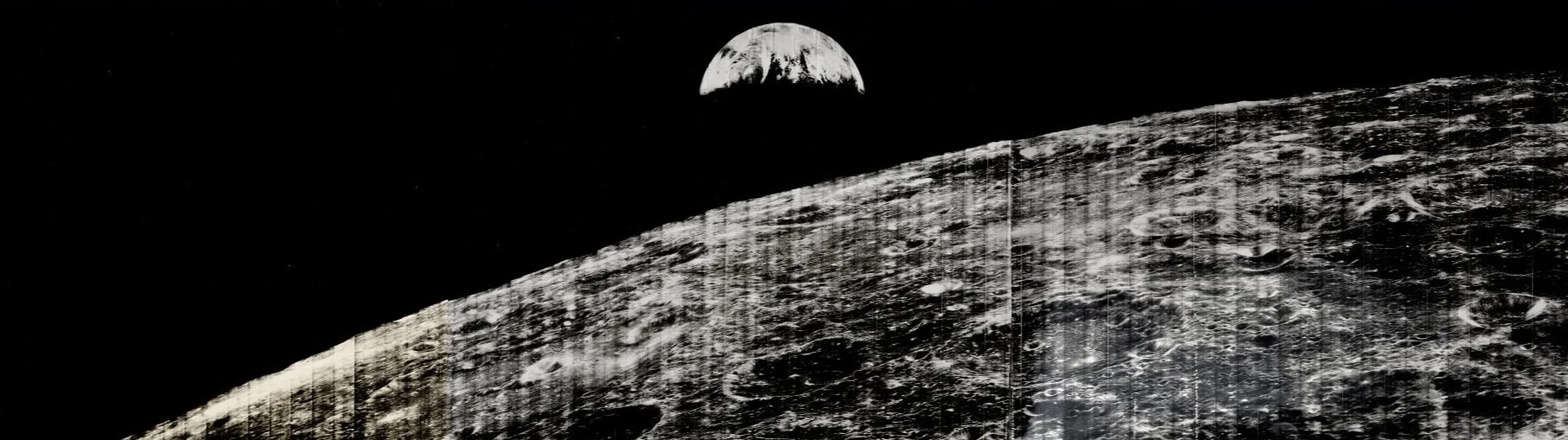 NASA • Lunar Orbiter I. Triptych Showing Man's First Look at the Earth from the Moon, 1966 • Silver gelatin print •
Images courtesy of Jason Jacques Gallery