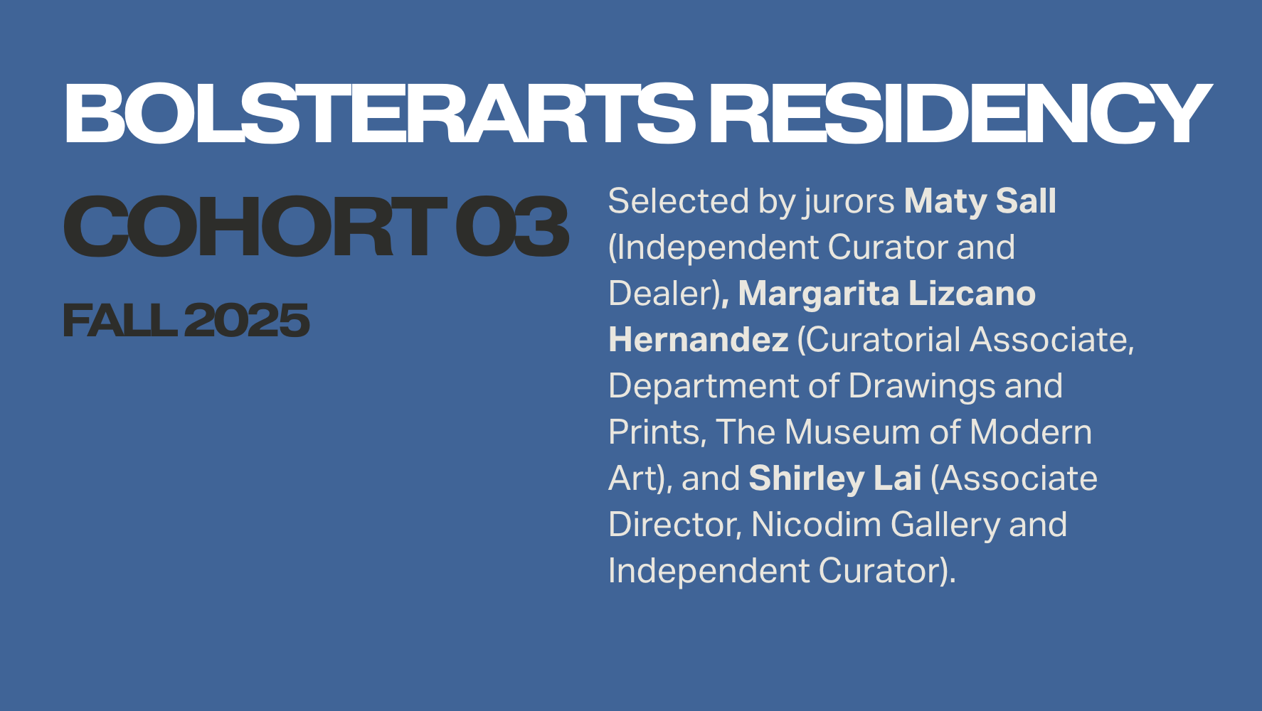 Bolster Art Residency Juror