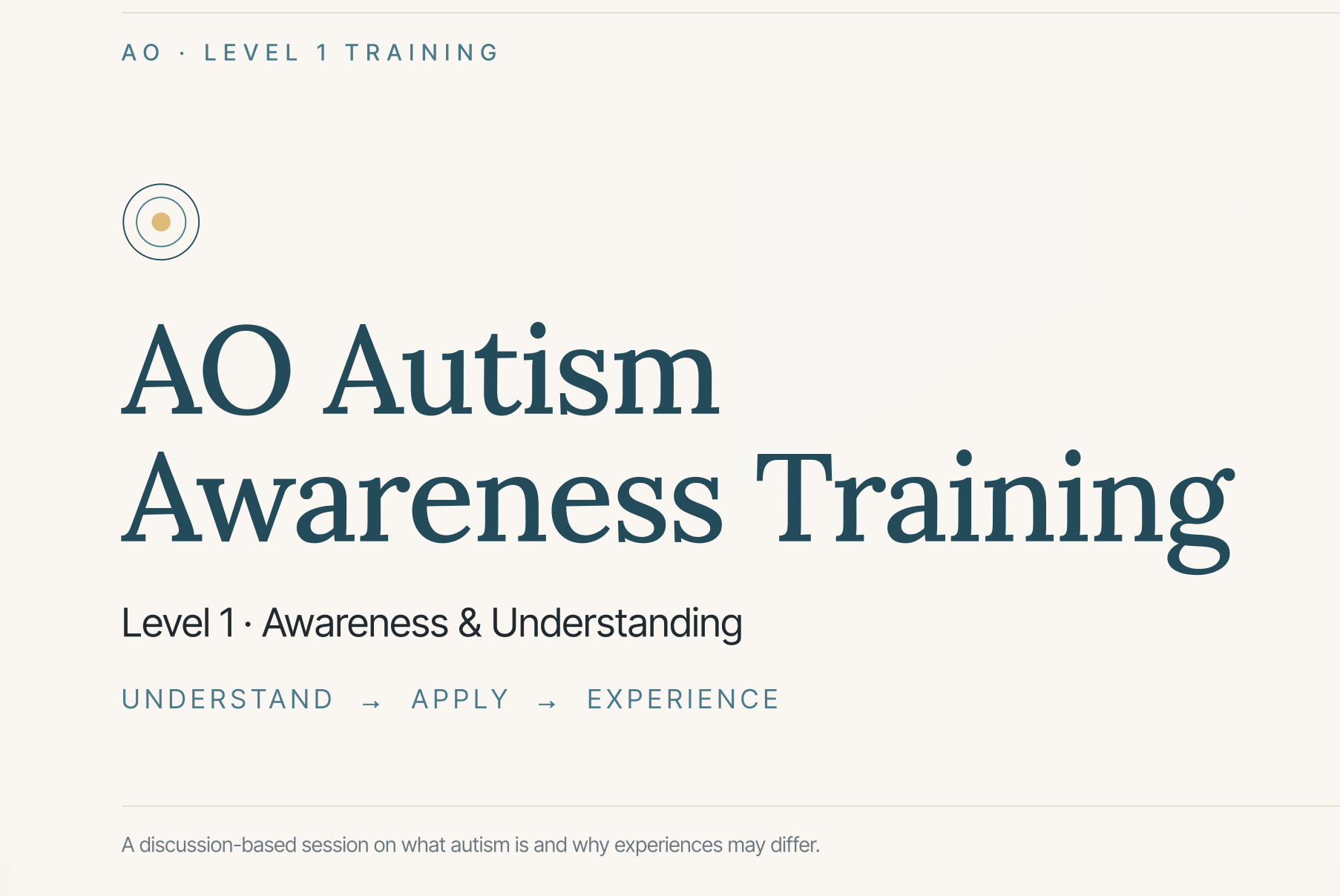 AO Training – Level 1: Awareness & Understanding