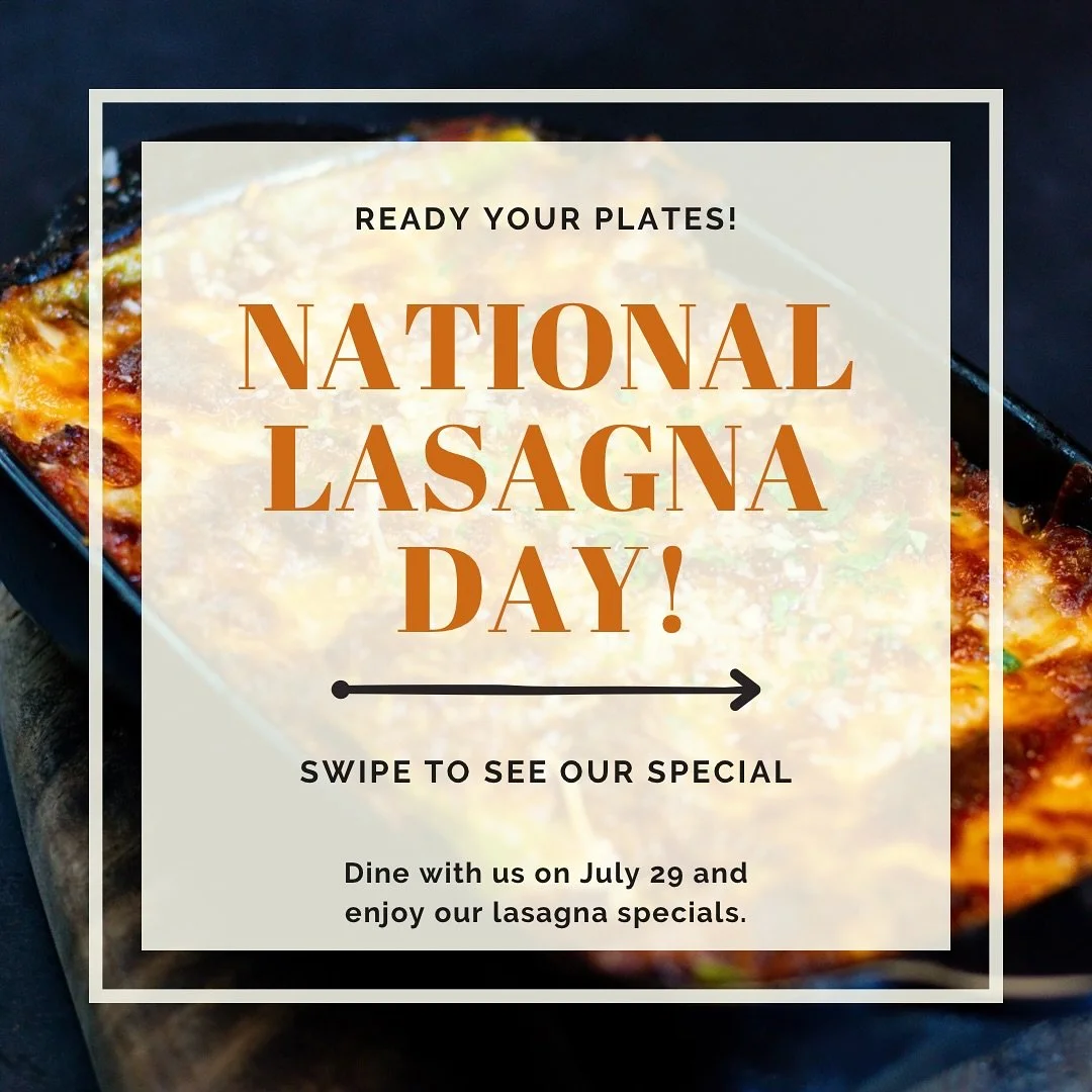They said &lsquo;you are what you eat&rsquo;&hellip; guess I&rsquo;m hot, cheesy, and a little extra.🔥🧀 🎉 JULY 29th is National Lasagna Day! We&rsquo;ve got two mouthwatering specials waiting to be devoured. Don&rsquo;t make Nonna come looking for
