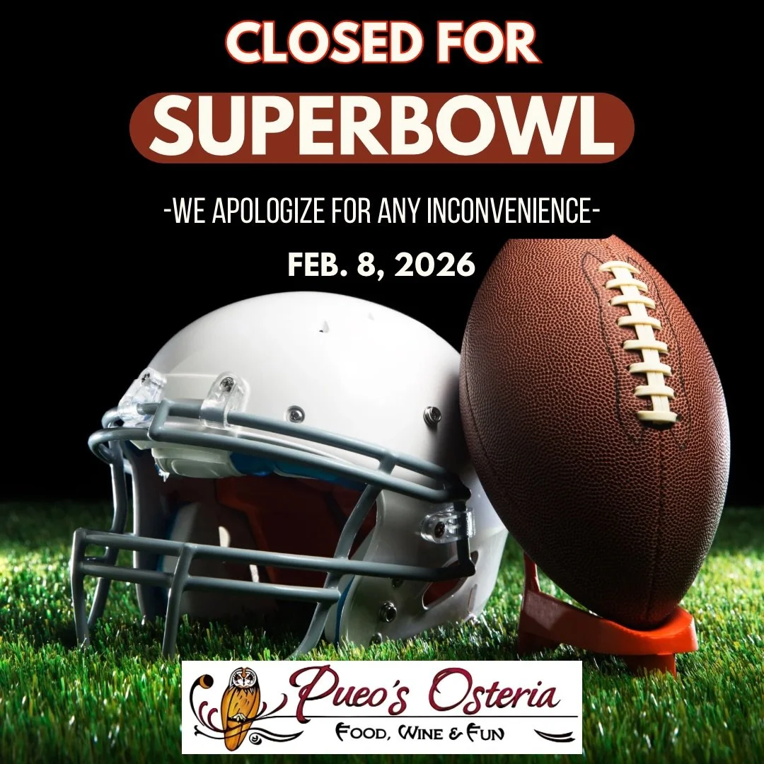 🚨PSA &mdash; We&rsquo;re benching ourselves for Super Bowl Sunday 🏈
Closed Feb 8 &mdash; back to serving food, wine &amp; good times right after 🍝✨ Mahalo for your understanding 🦉