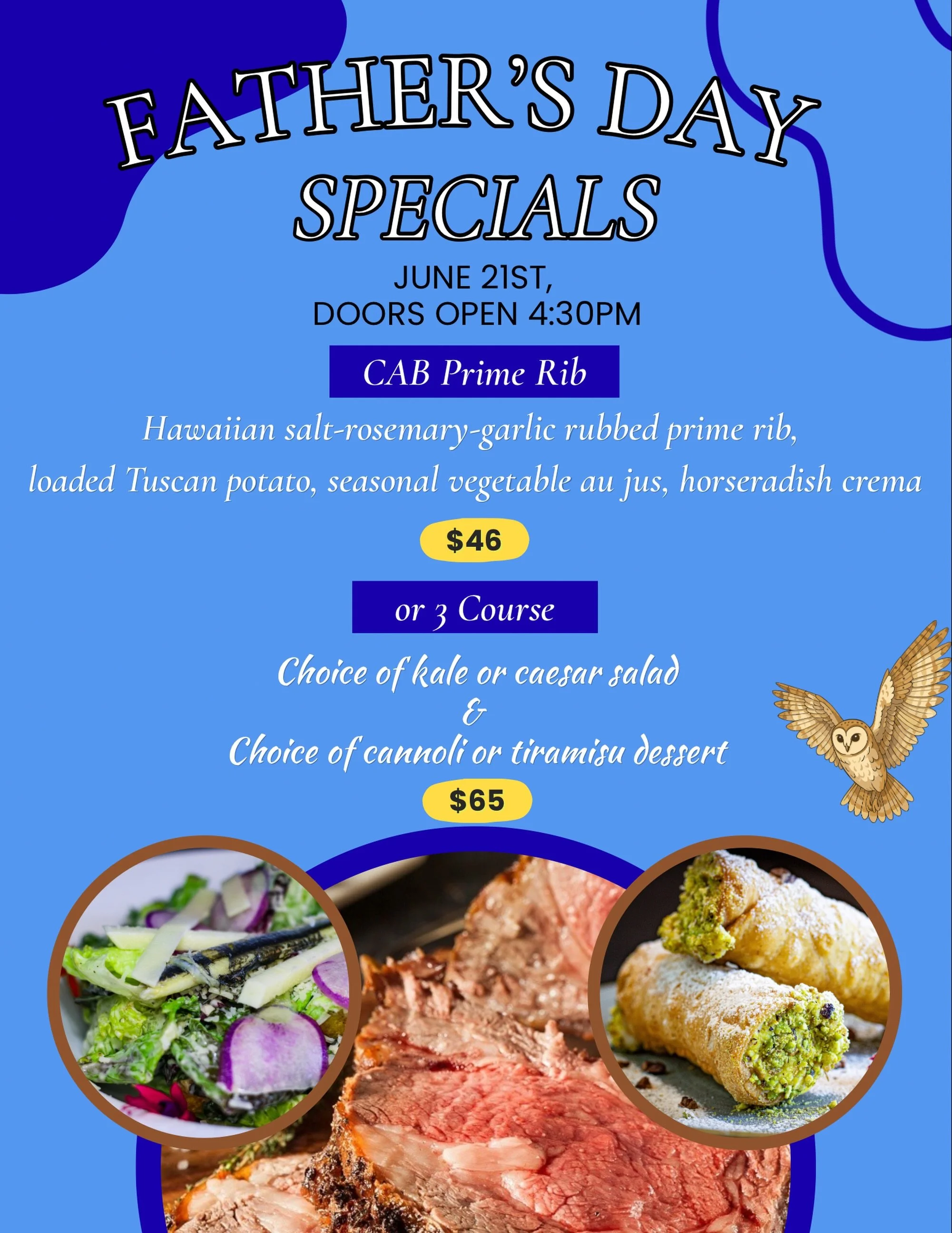 Dad called&hellip; he wants prime rib. 😉🥩

Join us June 21st for our Father&rsquo;s Day Special featuring CAB Prime Rib with all the fixings, or upgrade to our 3-course dinner! 
📞 Reserve your table today! (808) 339-7566
Pueososteria.com

#fathers
