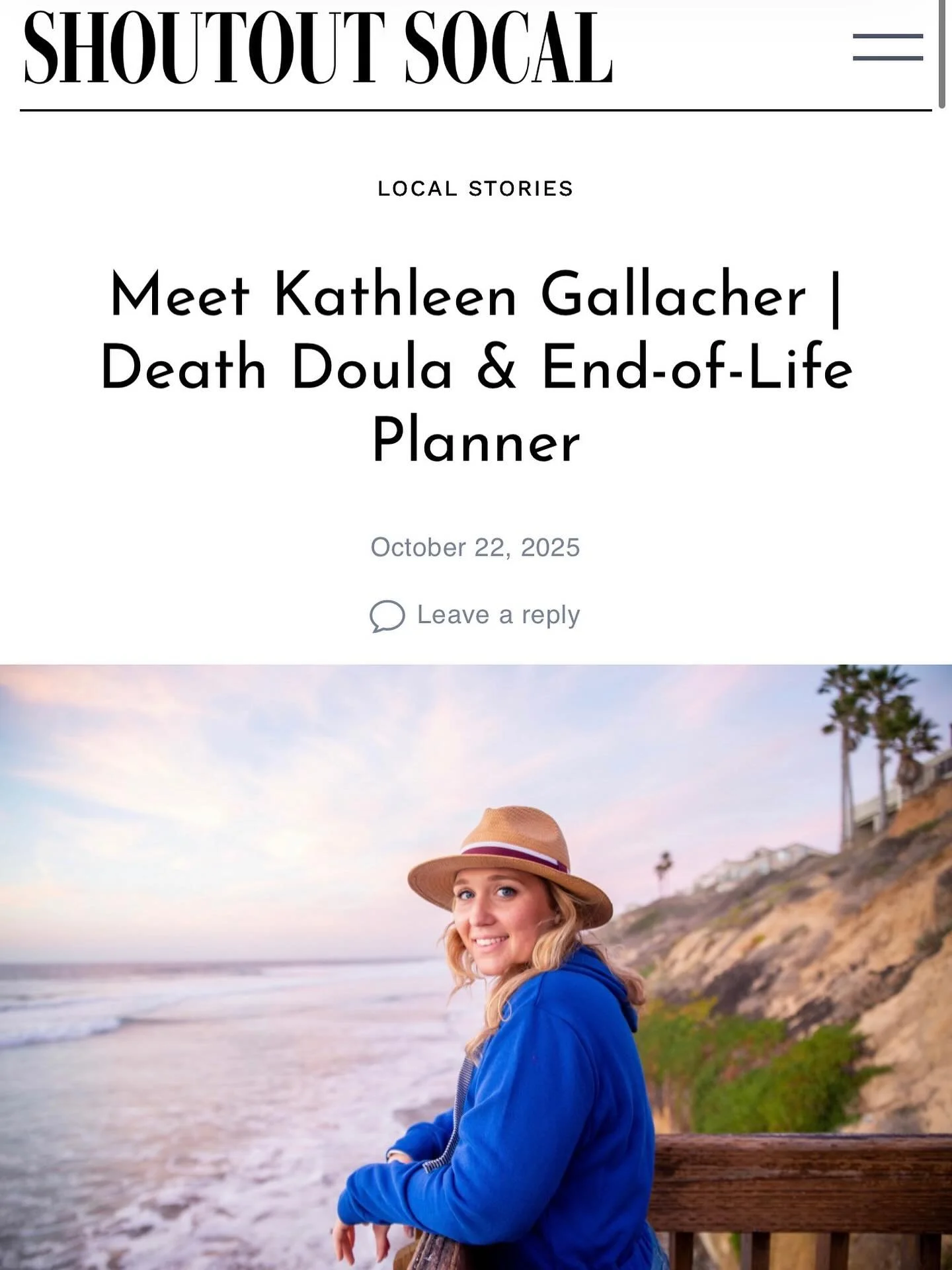 What if talking about death could help you live better?

That&rsquo;s the heart of my recent interview with Shoutout SoCal.
 We talked about The Everafter Collective, my doula work, and how @die_all_ready_ was born from the belief that facing death h