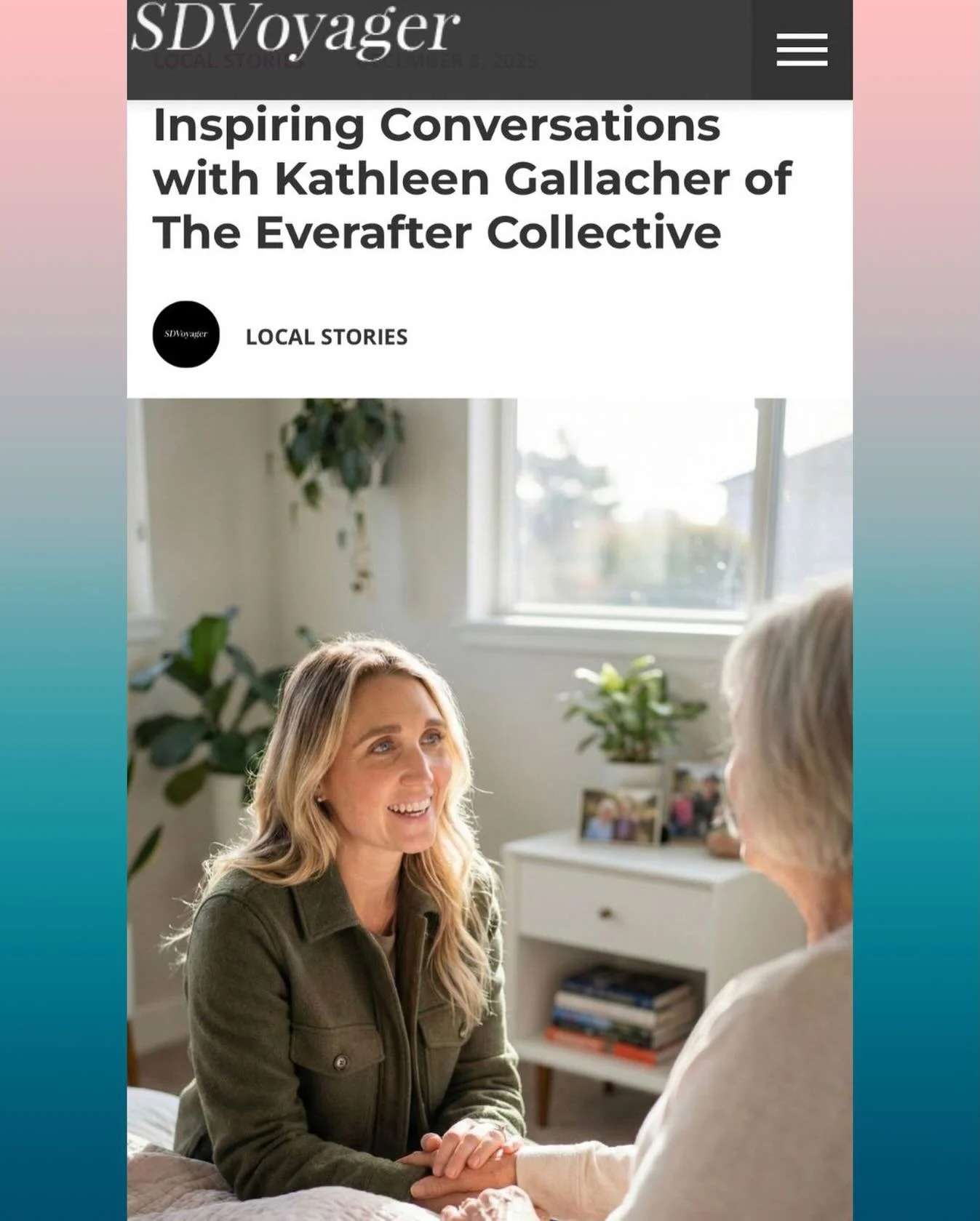 I&rsquo;m honored to share a recent interview I did with @sdvoyagermag where I talk about the path that led me into end-of-life work and the heart behind The Everafter Collective.

What began as a quiet but persistent calling became deeply personal. 