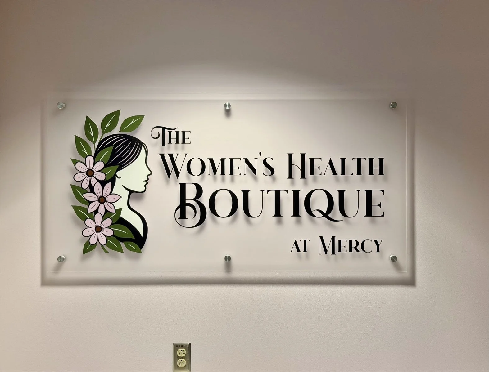 Branded signage for Mercy Hospital Women's Health Boutique