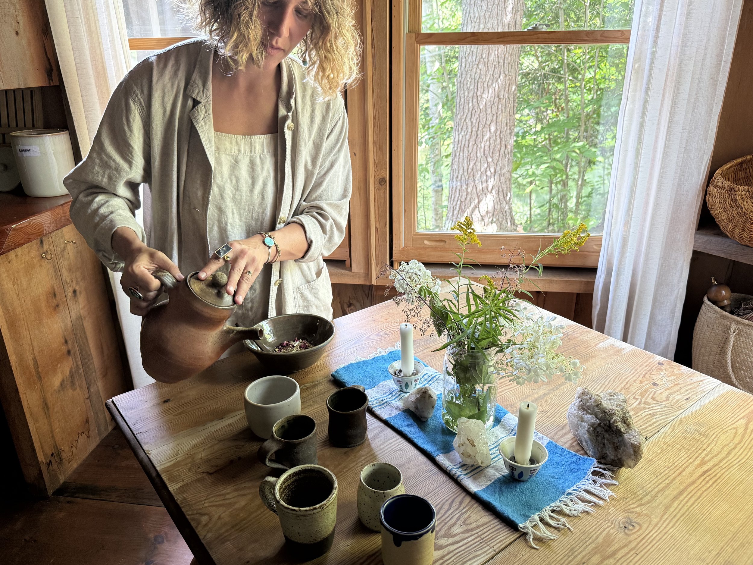 Tea-making at The Cabin