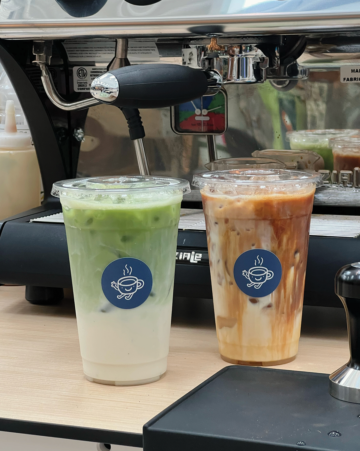 Iced Matcha and Caramel Latte for a corporate event in New Jersey