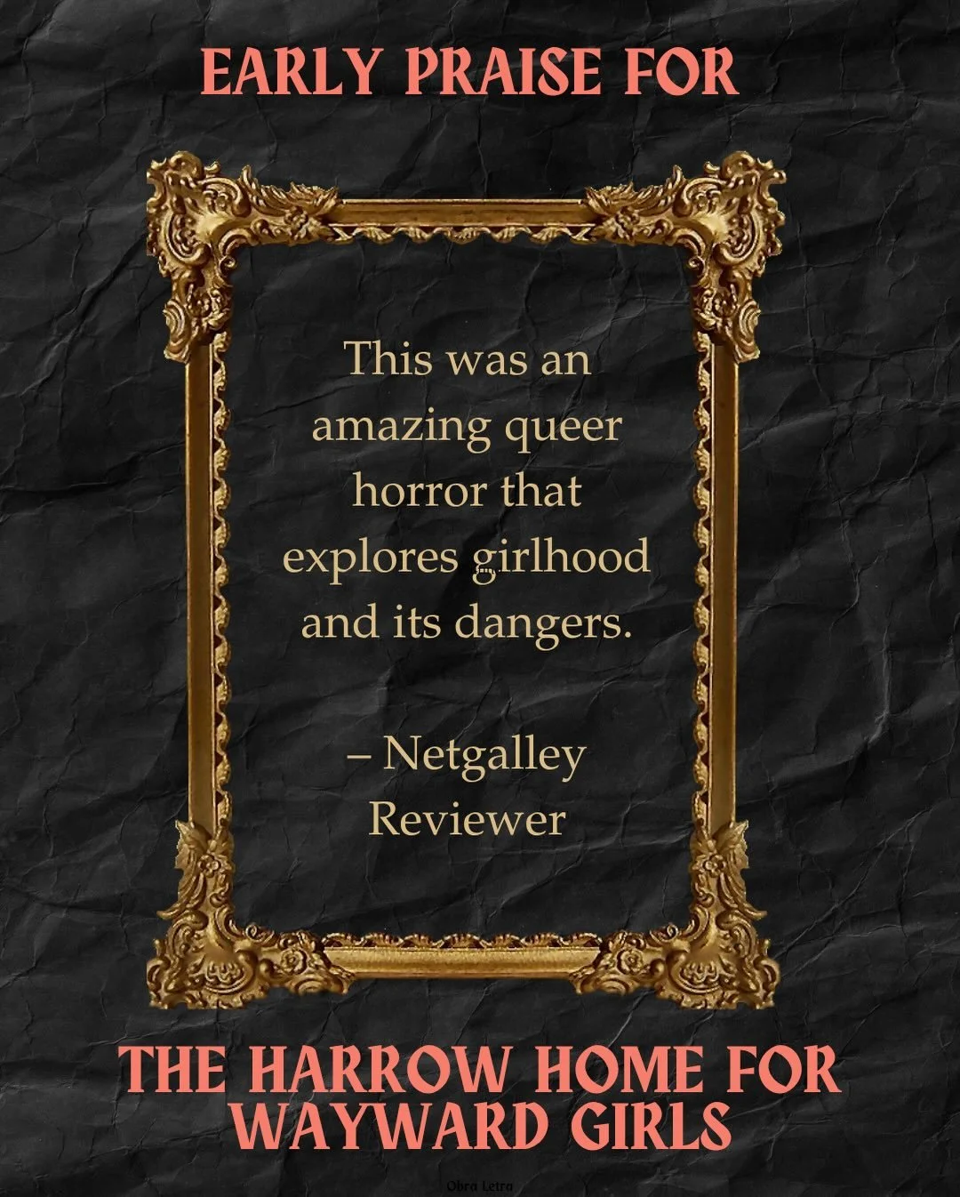 It&rsquo;s three months till THE HARROW HOME FOR WAYWARD GIRLS is out in the world, and I&rsquo;m honored to share some early reader praise! 

Thank you so much to everyone who has already taken the time to read and review. HARROW is now available to