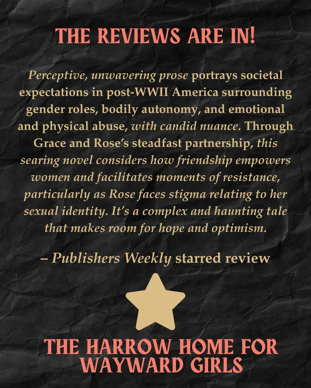 Sometimes you get a review that absolutely sees what you were trying to do, and says you did it well, and it is such a gift. I&rsquo;m so happy! Thank you, PW! Swipe to read their full lovely review of HARROW. What a perfect present for the first day