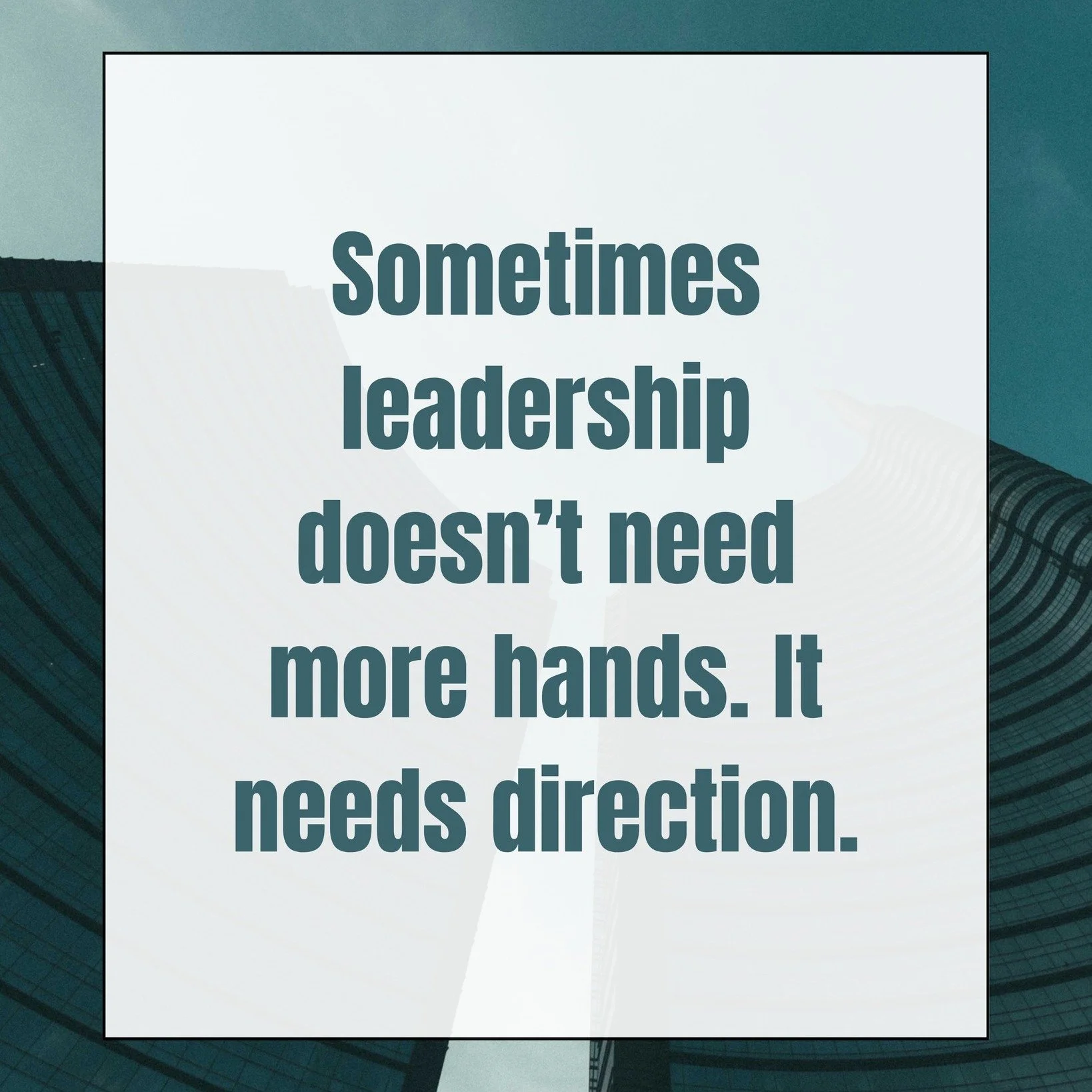 More activity doesn&rsquo;t always equal more progress.

Many teams are capable, committed, and hardworking, but lack clear direction or alignment.

In those moments, guidance and perspective can be more impactful than morel execution.

Clarity helps