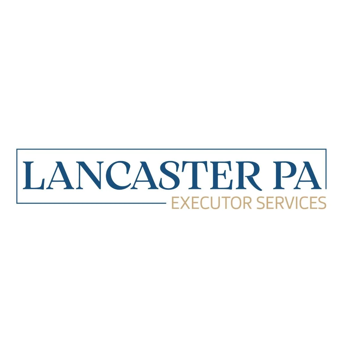 Lancaster PA Executor Services logo with text in a rectangular border