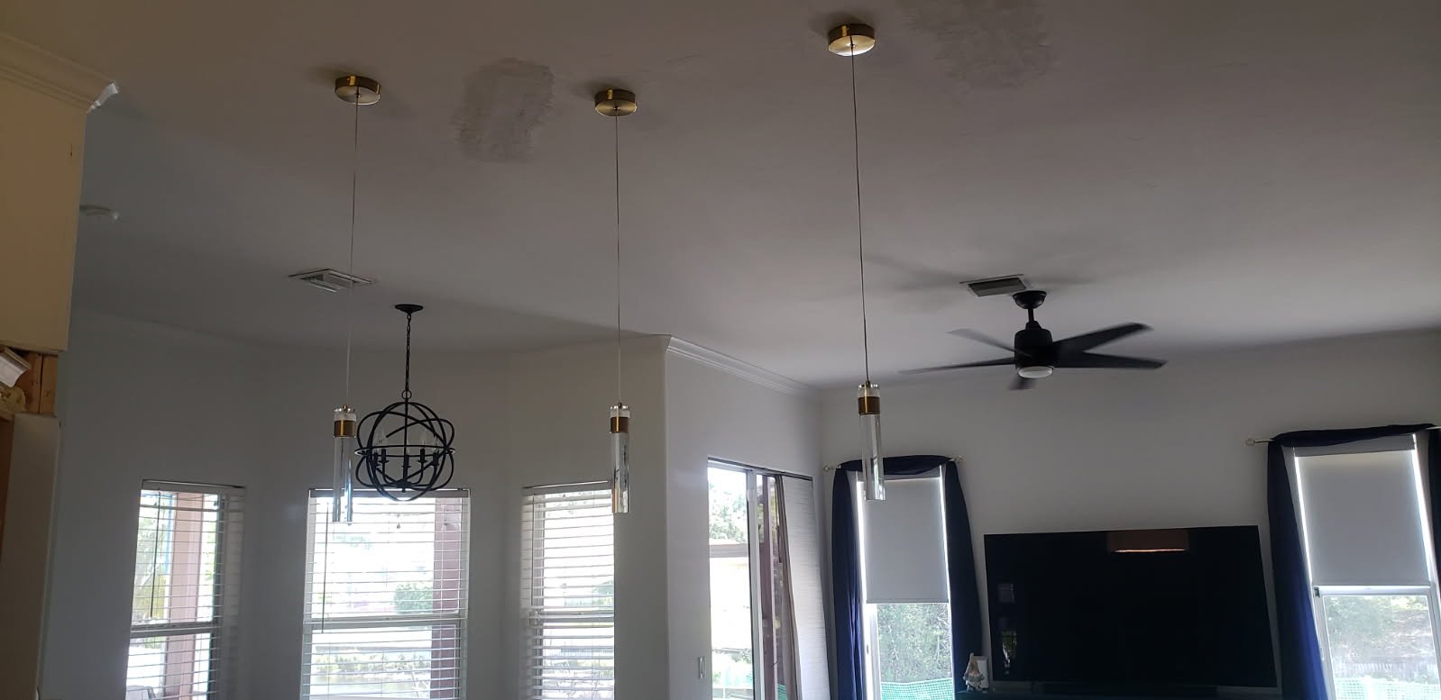 Interior light fixtures and a new paddle fan will help to keep your electric bill down in the hot Florida weather!
