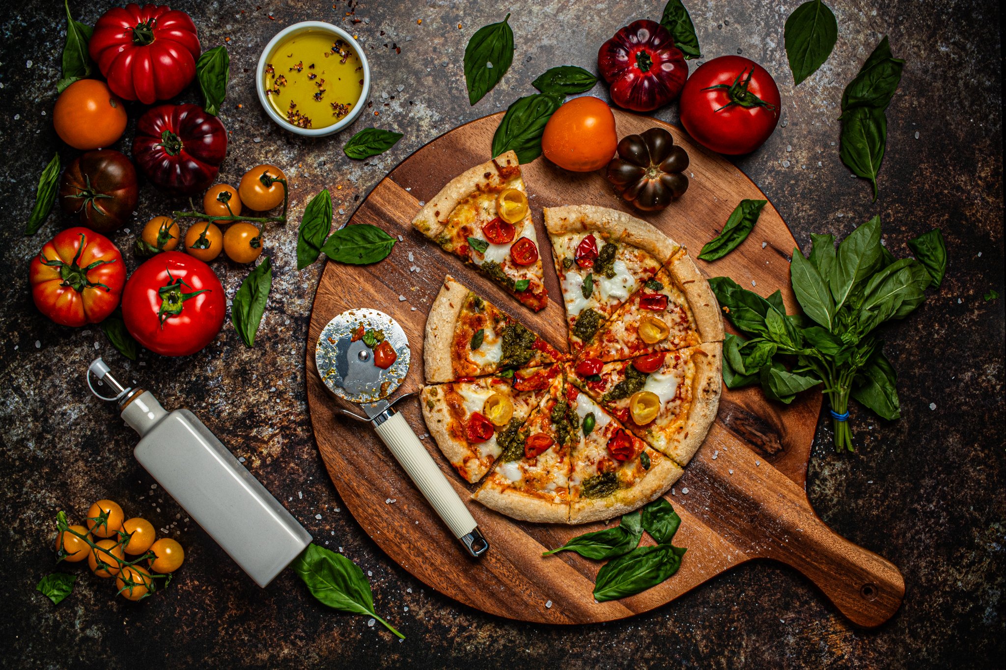 Pizza food photography, Flat-lay, Fleet, Hampshire, Surrey, London