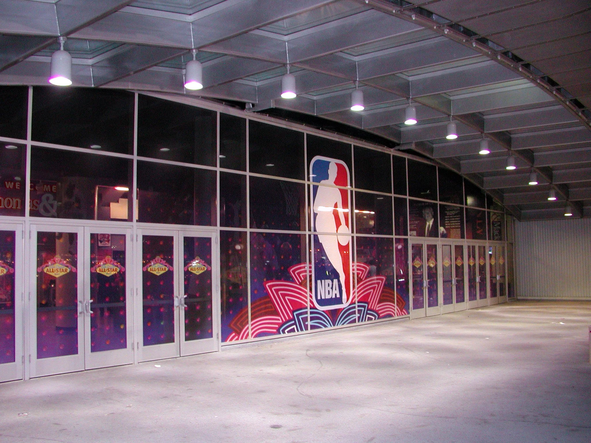 Arena entry with custom window graphics