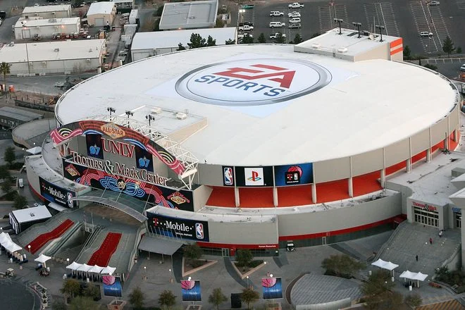 Arena top view, sponsor logo placement