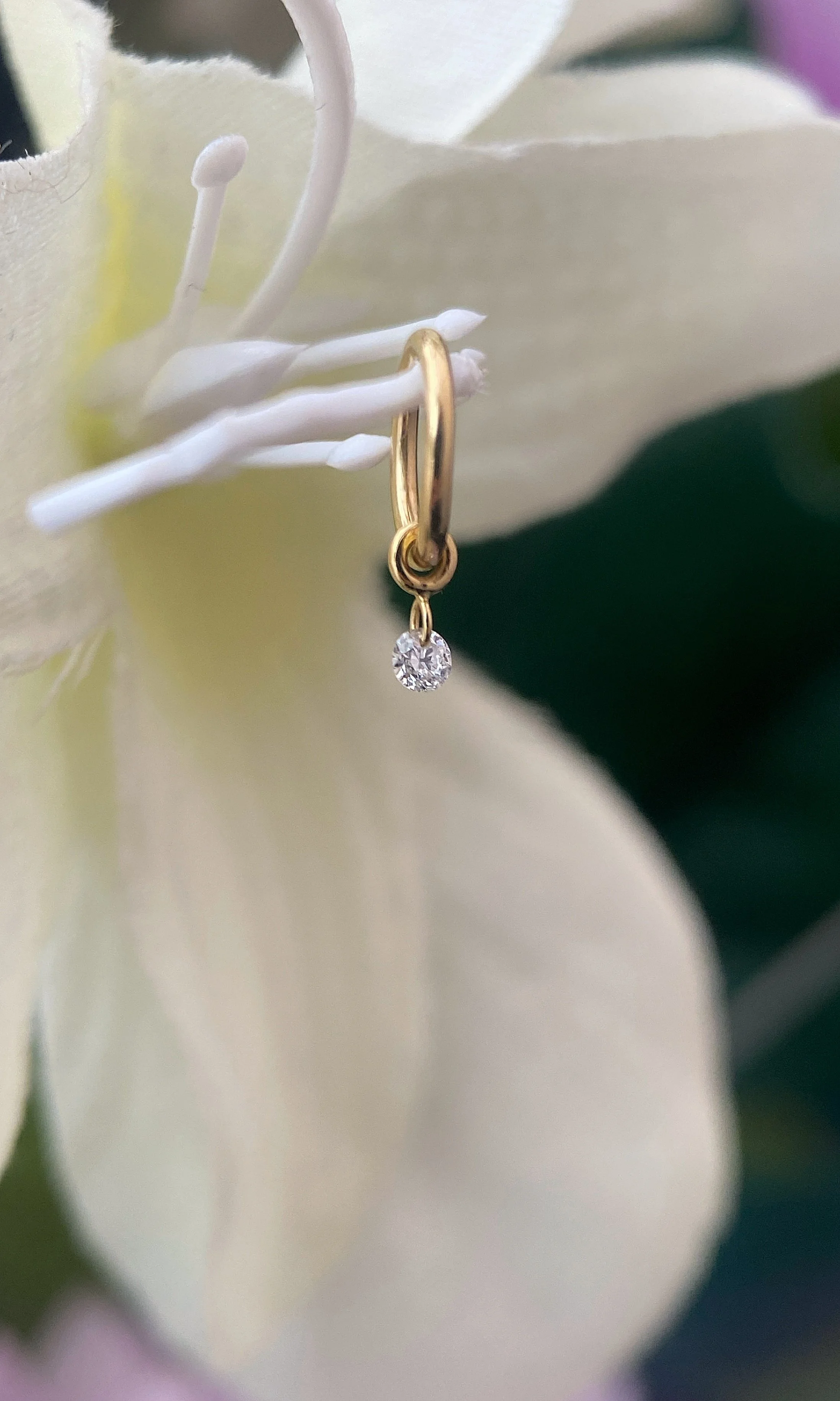 BVLA 14k Gold Drilled Diamond Charm