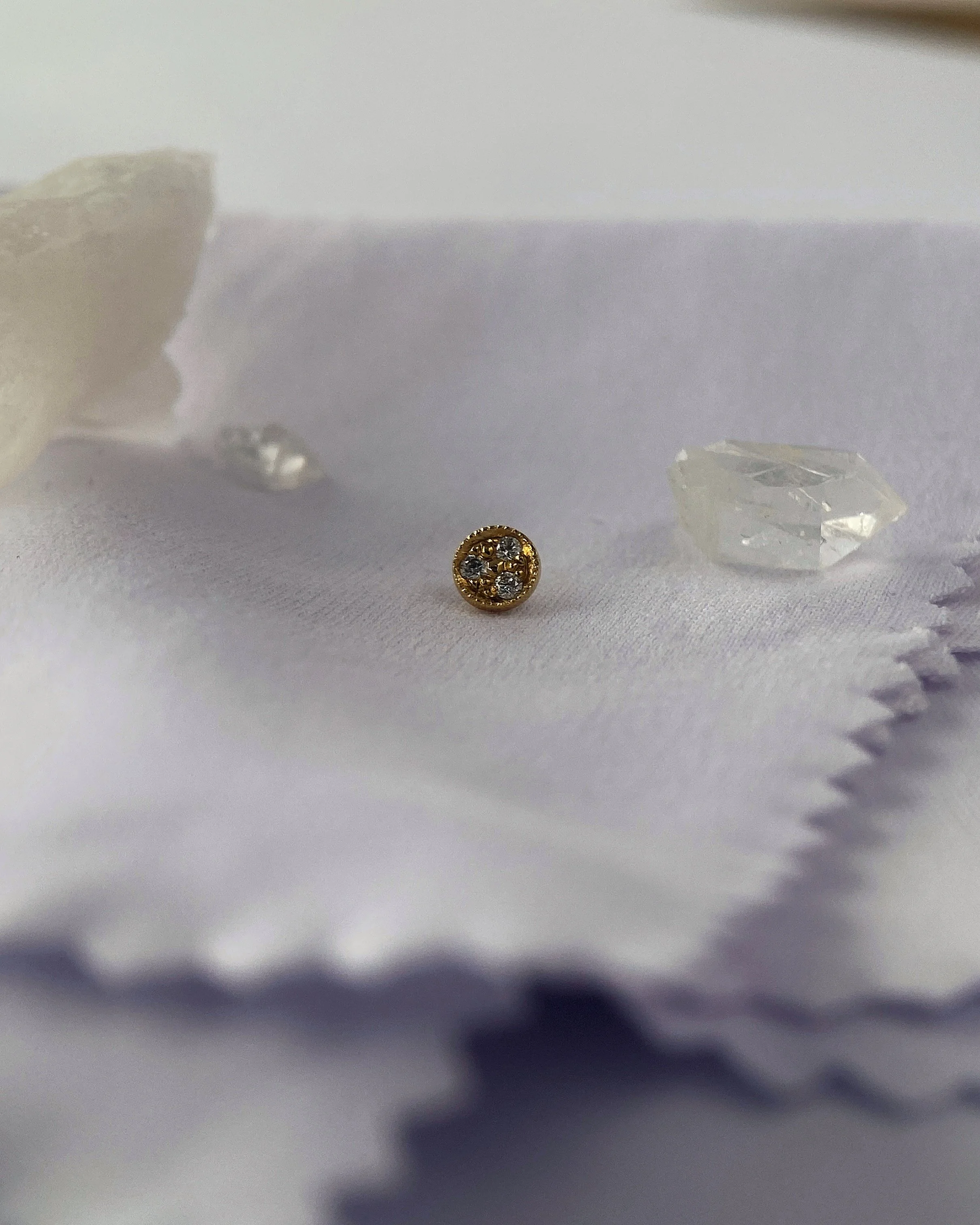 BVLA 14k Gold Pave Circle
