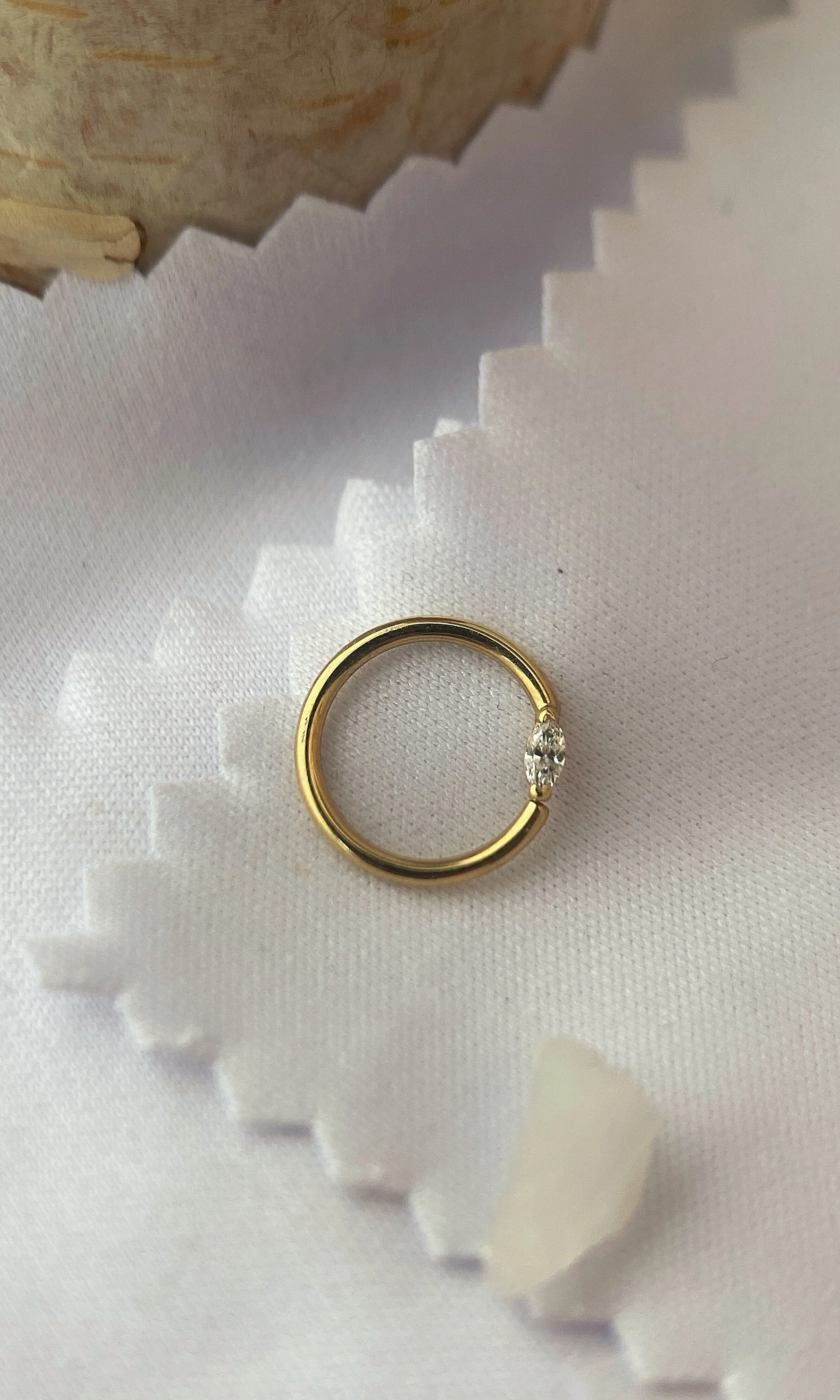BVLA 14k Gold Marquise V Prong Ring