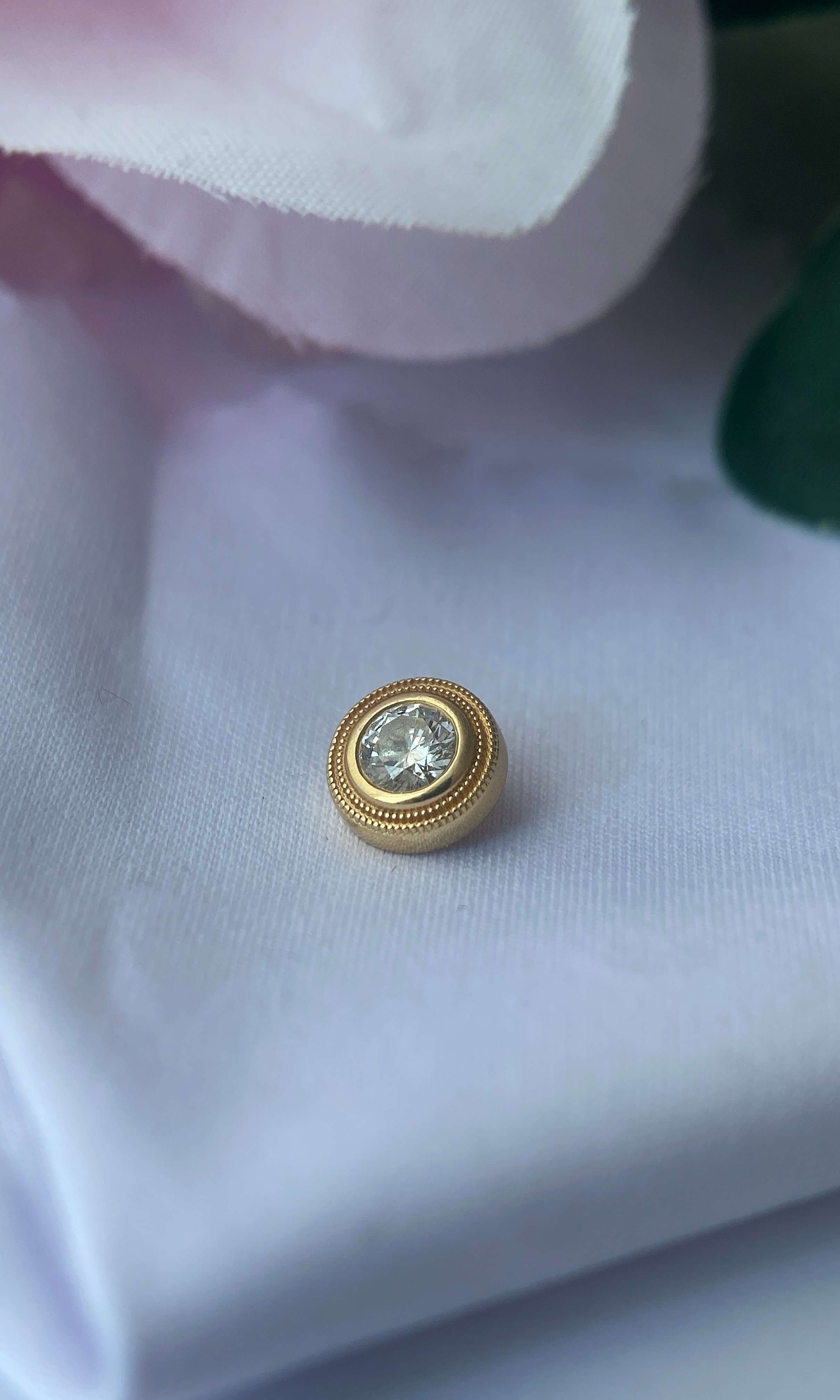 BVLA 14k Gold Millgrain Bezel