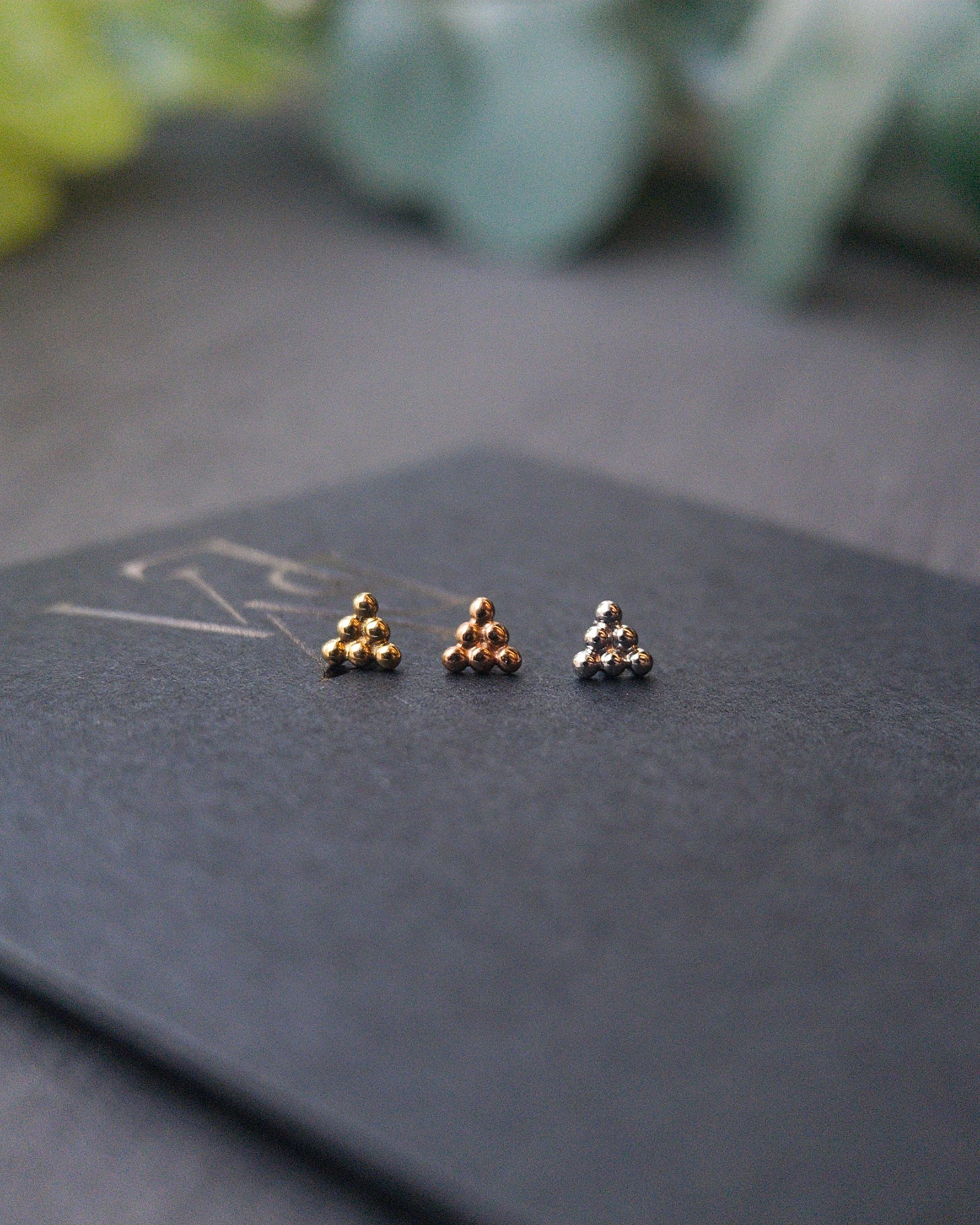 BVLA 14k Gold 6 Bead Triangle