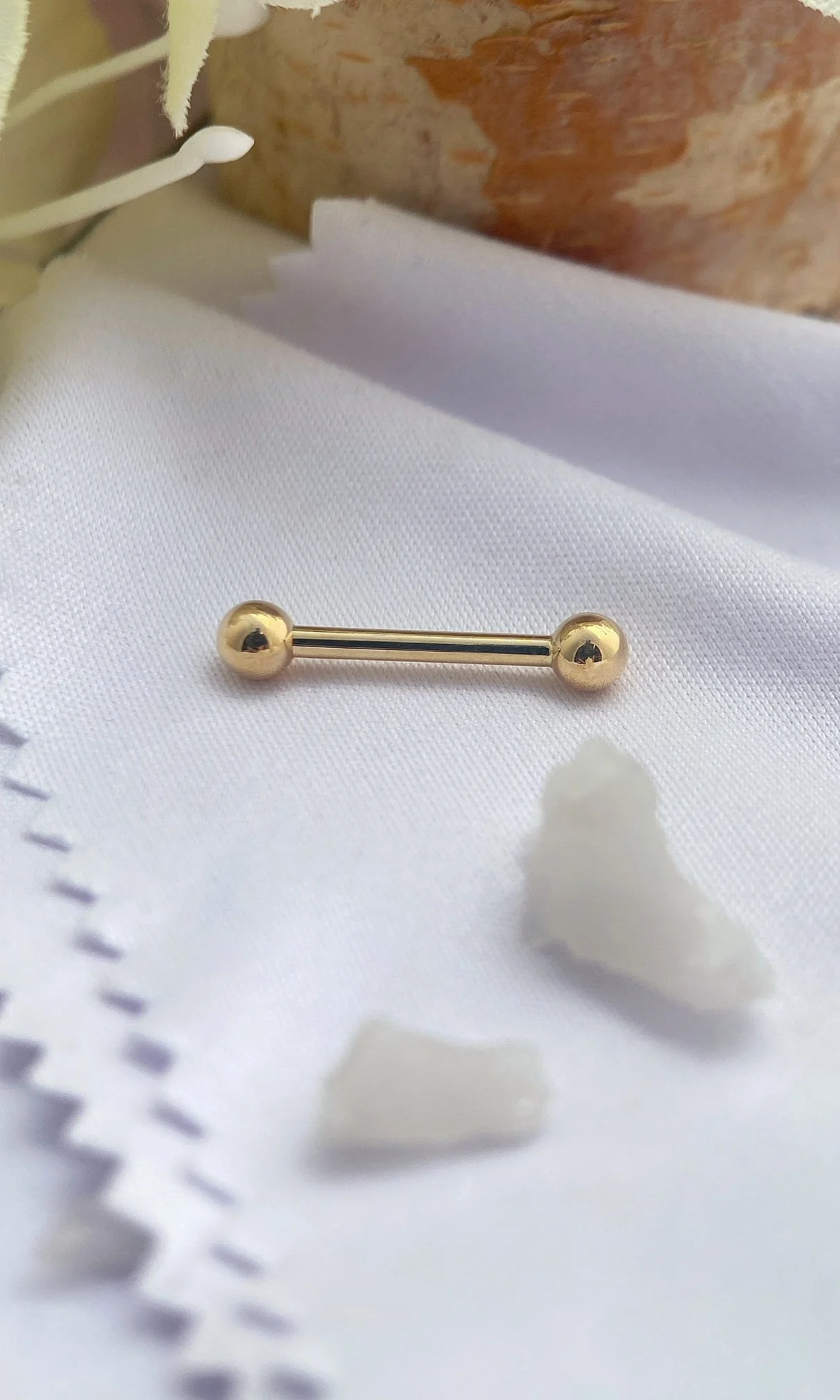 BVLA 14k Gold Straight Barbell