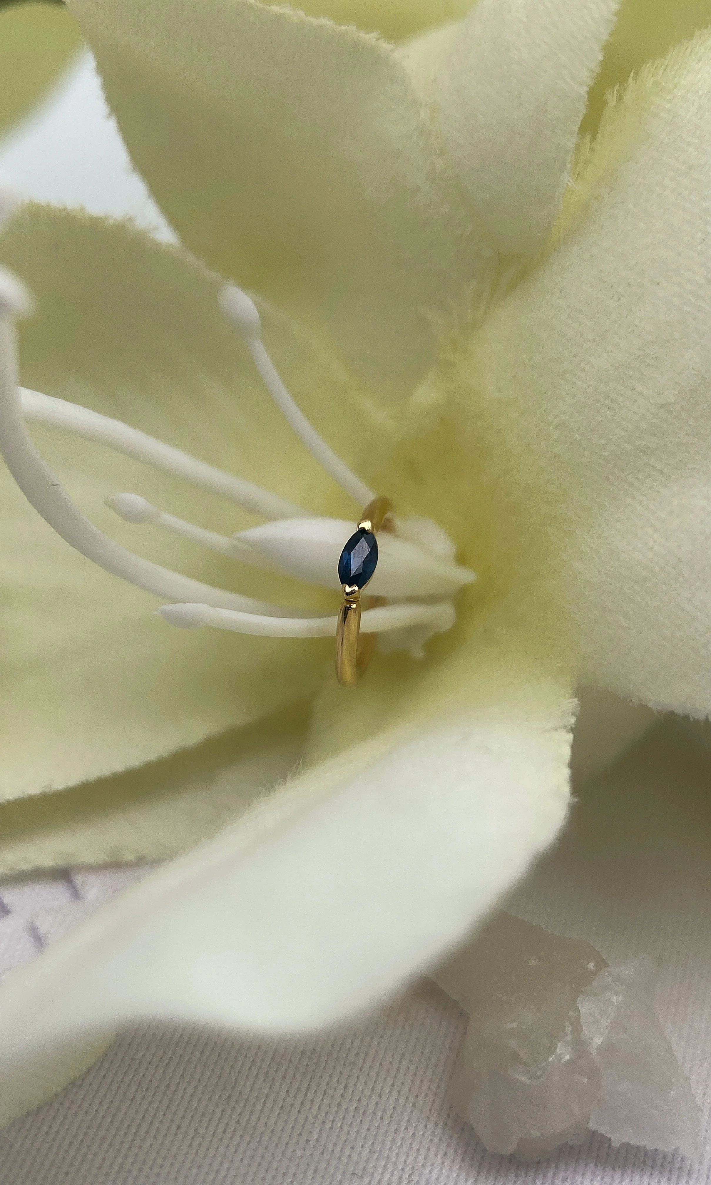 BVLA 14k Gold Marquise V Prong Ring
