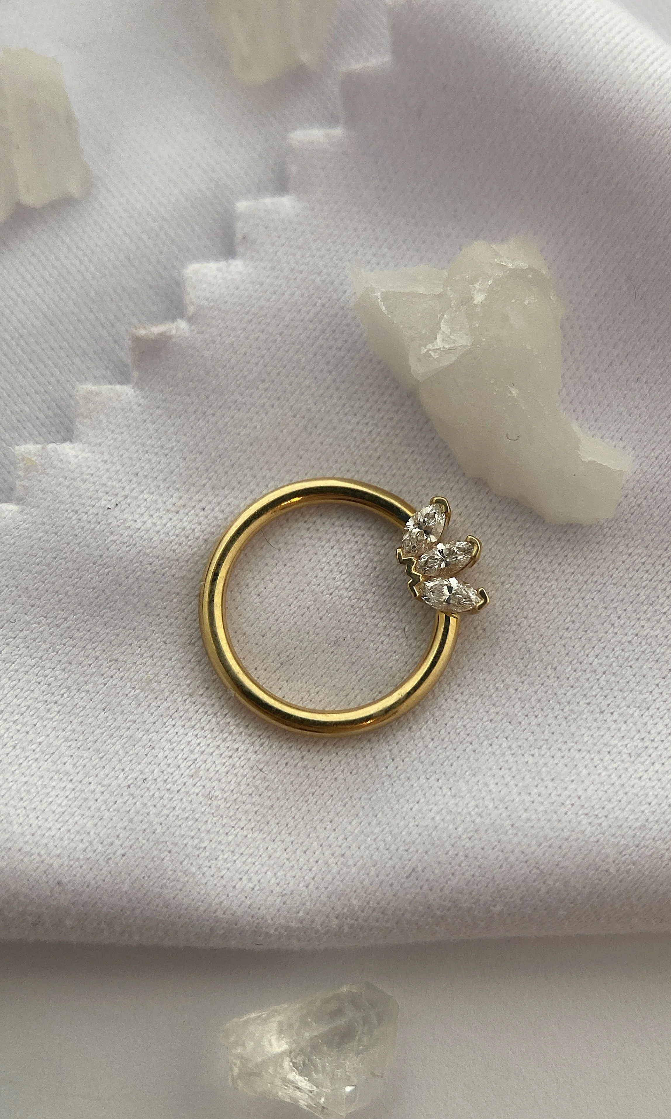 BVLA 14k Gold Marquise Fan Ring