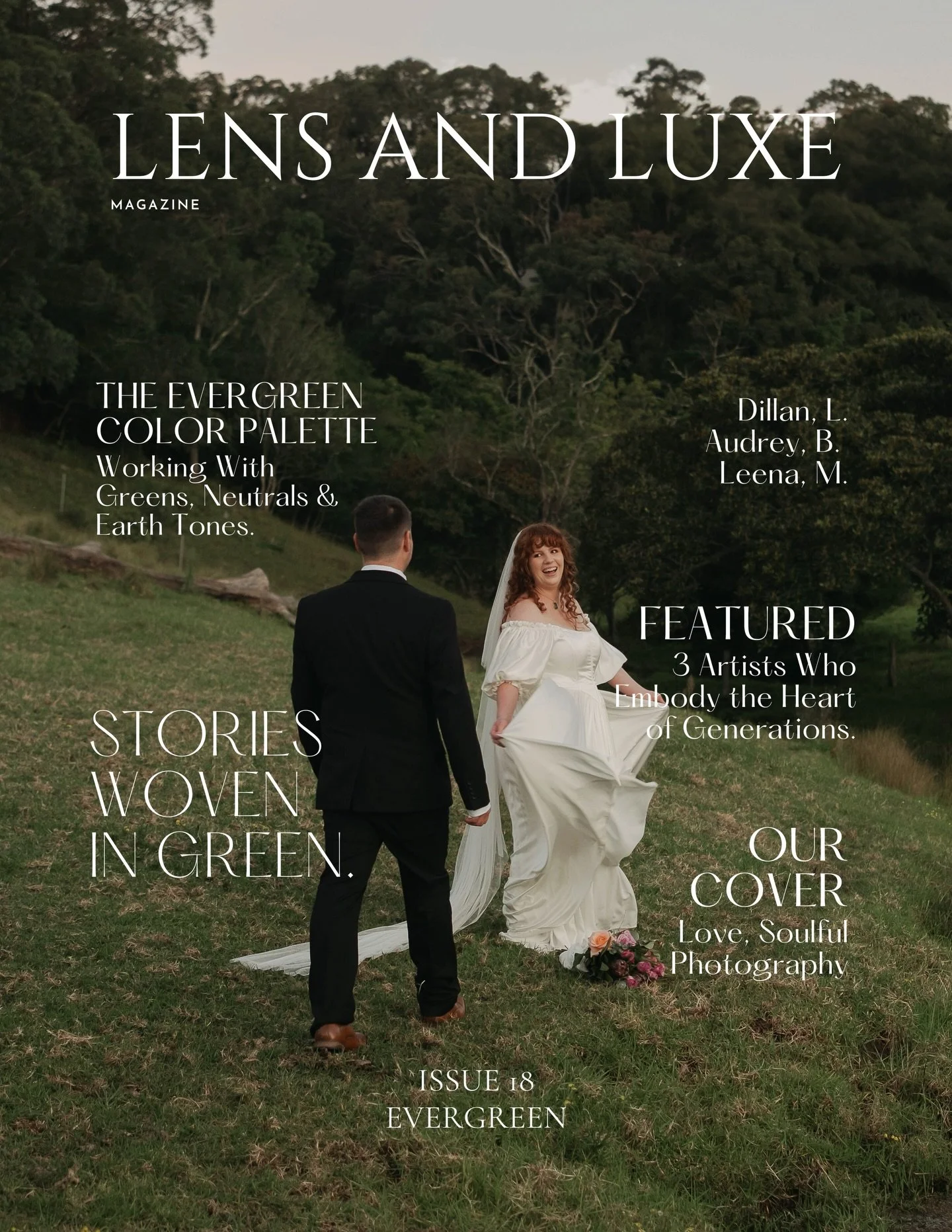 ISSUE 18 - EVERGREEN is Now Live + Ready to Flip Through !! ✨

Our newest issue is here, filled with earthy palettes, timeless greens, and storytelling that feels like home in nature. Featuring our stunning cover artist Sharmila of Love, Soulful Phot