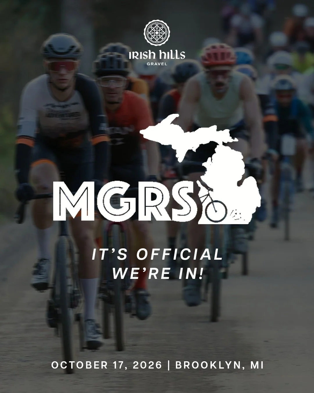 It&rsquo;s official! Irish Hills Gravel is part of the Michigan Gravel Race Series for 2026. 🚴&zwj;♂️

Mark your calendars for October 17, 2026 in Brooklyn, MI. Early bird registration runs December 1&ndash;31, 2025 for $85 for all distances, with 1