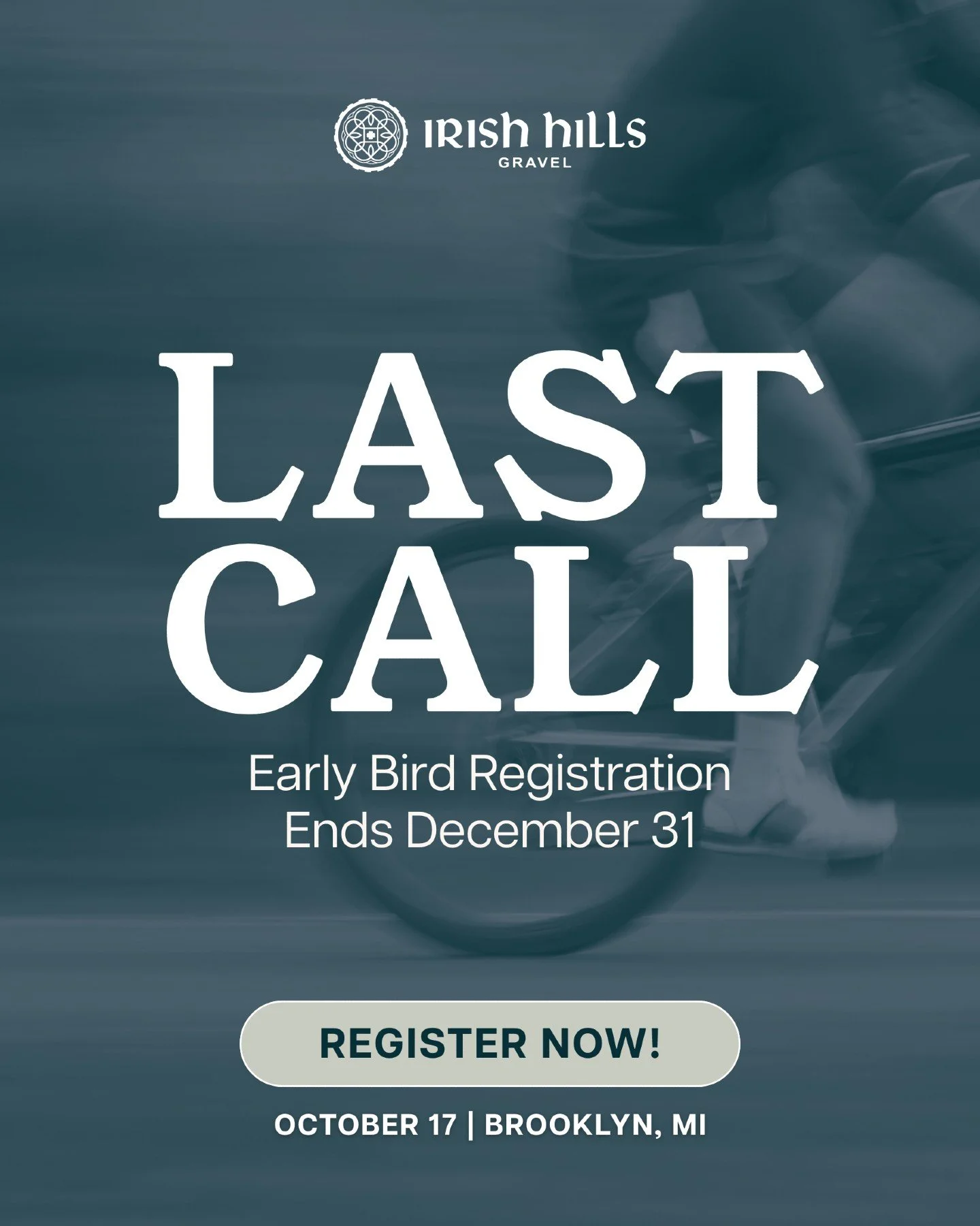 Early bird registration wraps up this week and riders are already jumping in for 2026, especially with us being a part of the Michigan Gravel Race Series.

If Irish Hills Gravel is on your list for next year, now is the perfect time to sign up at www