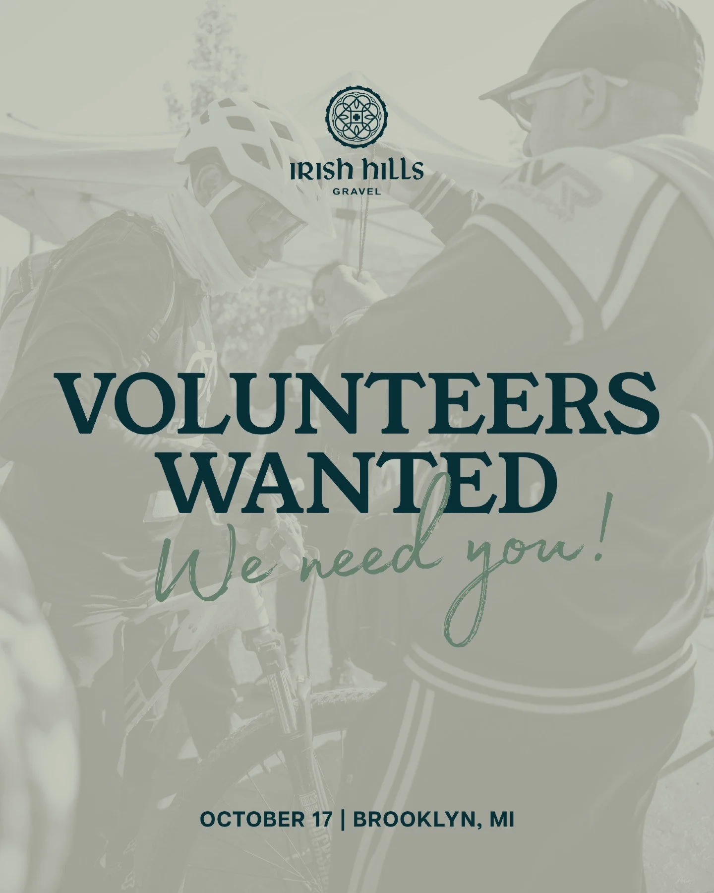 Want to be part of something fun next fall? We are looking for volunteers to welcome riders, help with intersections, hand out water, and bring the spirit this race is known for.

Sign up now at www.irishhillsgravel.com/volunteer!
.
.
.
#IrishHillsGr