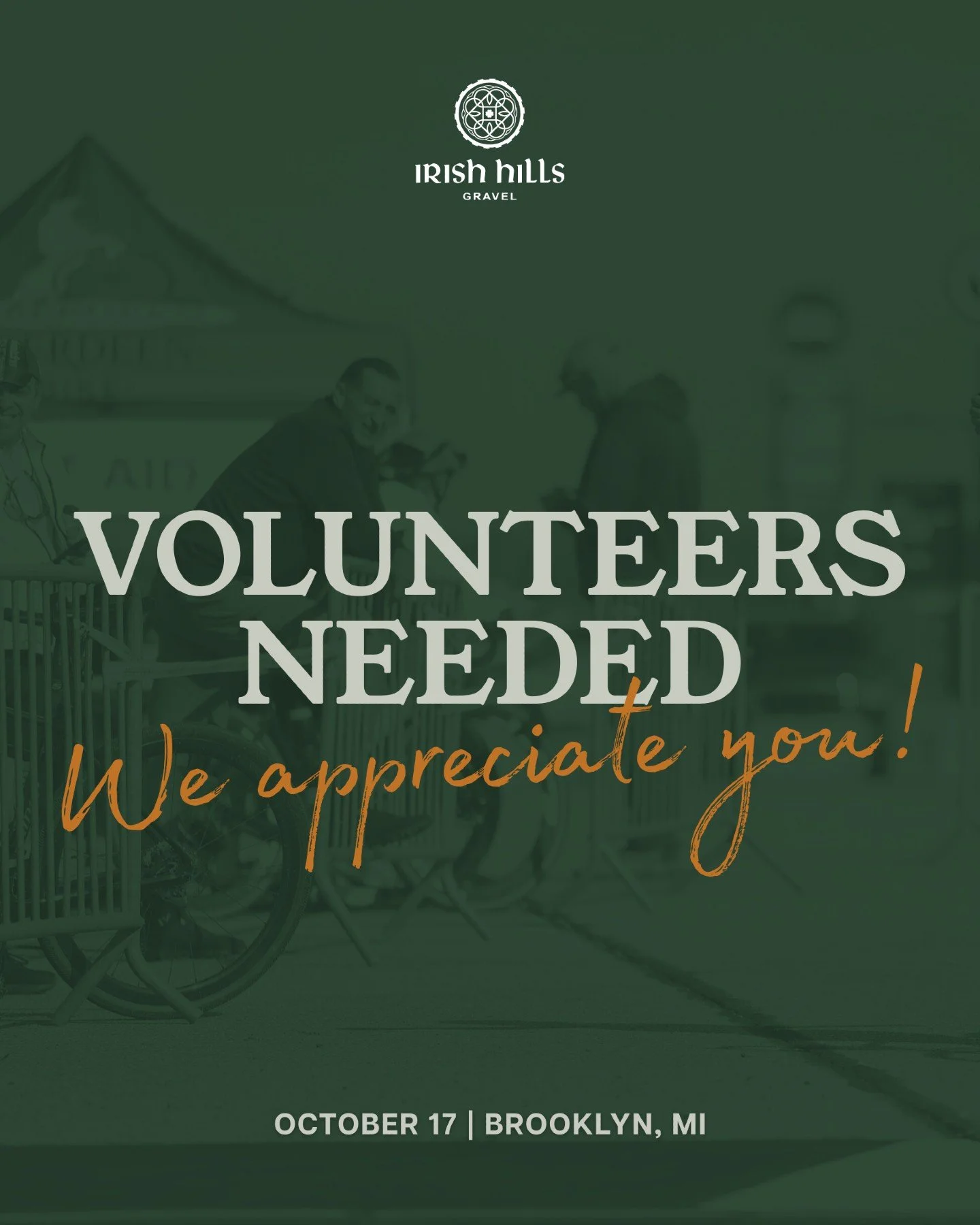 Summer is a great time to jump onto the volunteer crew. Whether you love cheering, directing riders, or helping behind the scenes, there is a spot for you.

More info at IRISHHILLSGRAVEL.COM
.
.
.
#IrishHillsGravel #VolunteersNeeded #CommunityEvent