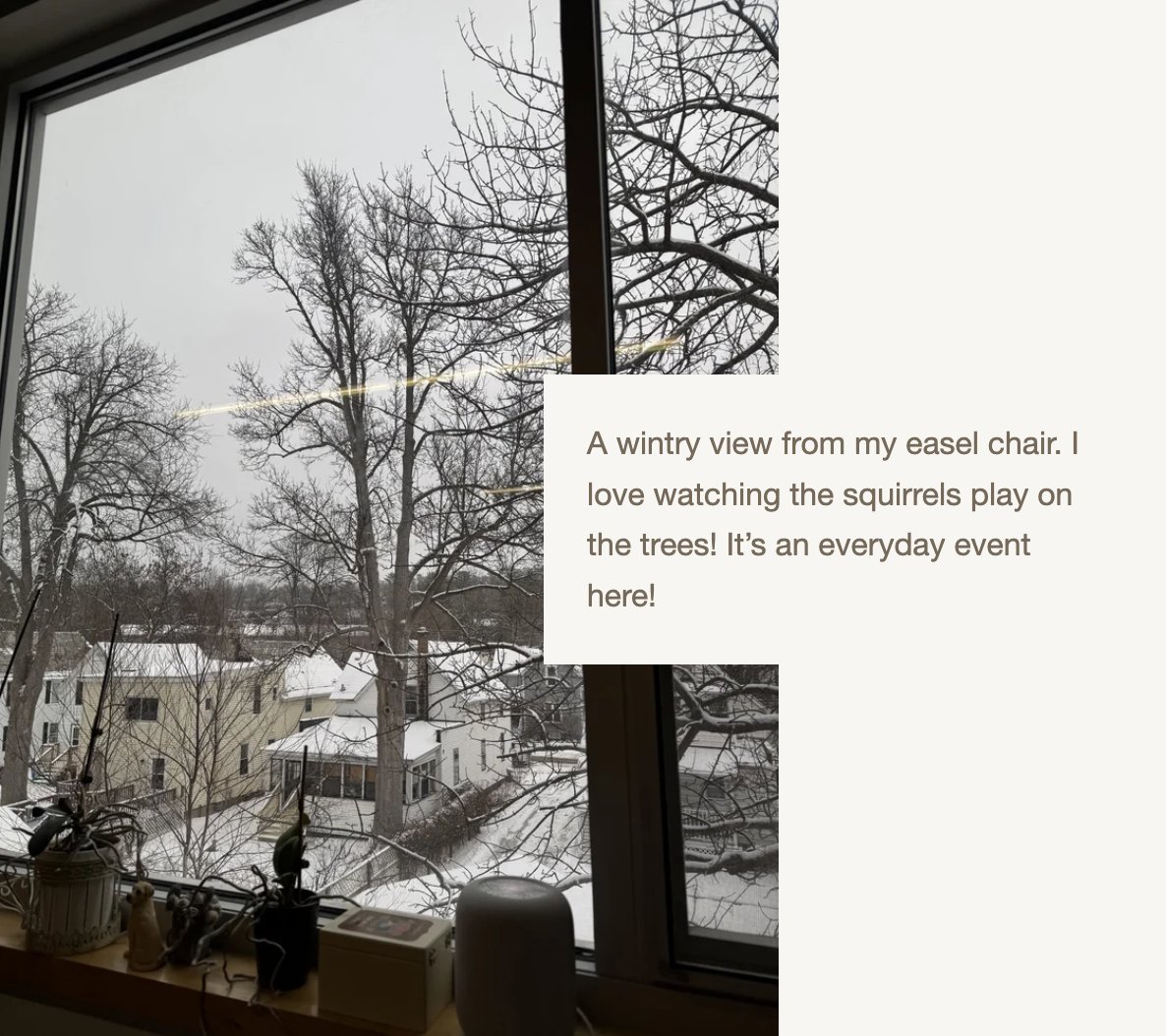 A wintry view from my easel chair