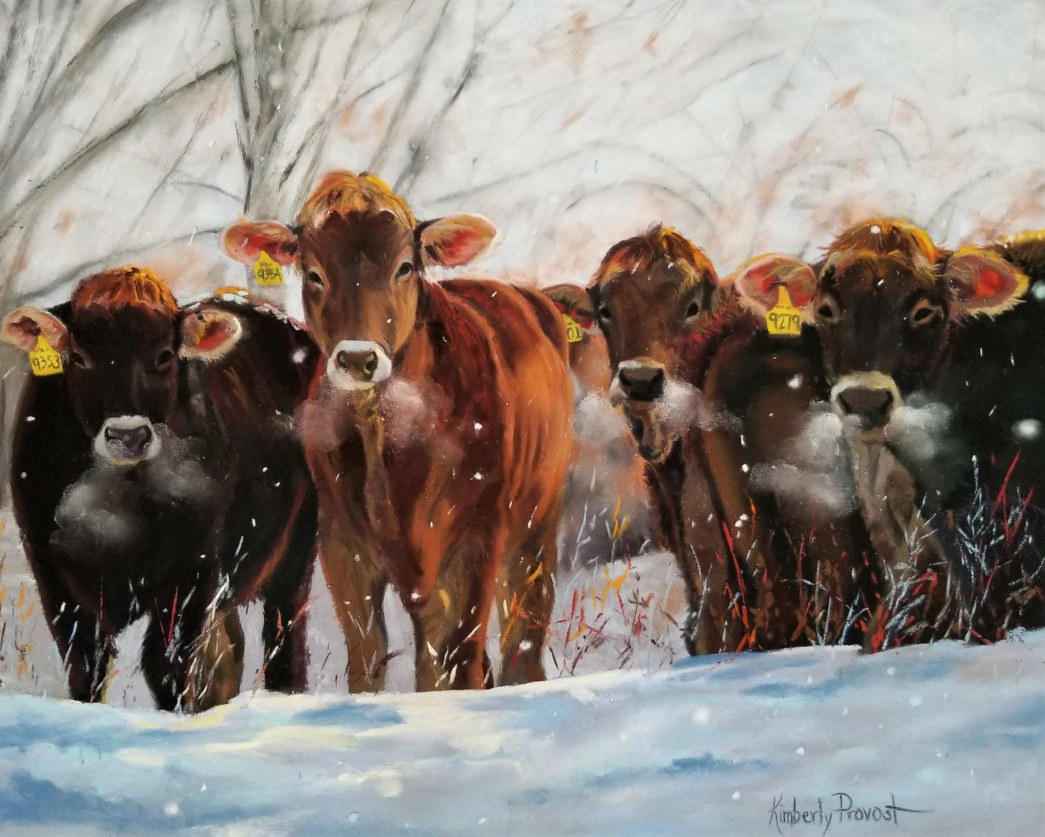 As the winter storm approaches please stay safe everyone!  Don't forget to check on your neighbors, friends and family!
"Morning Chill" 
soft pastel 2018
www.kimberlyprovost.com