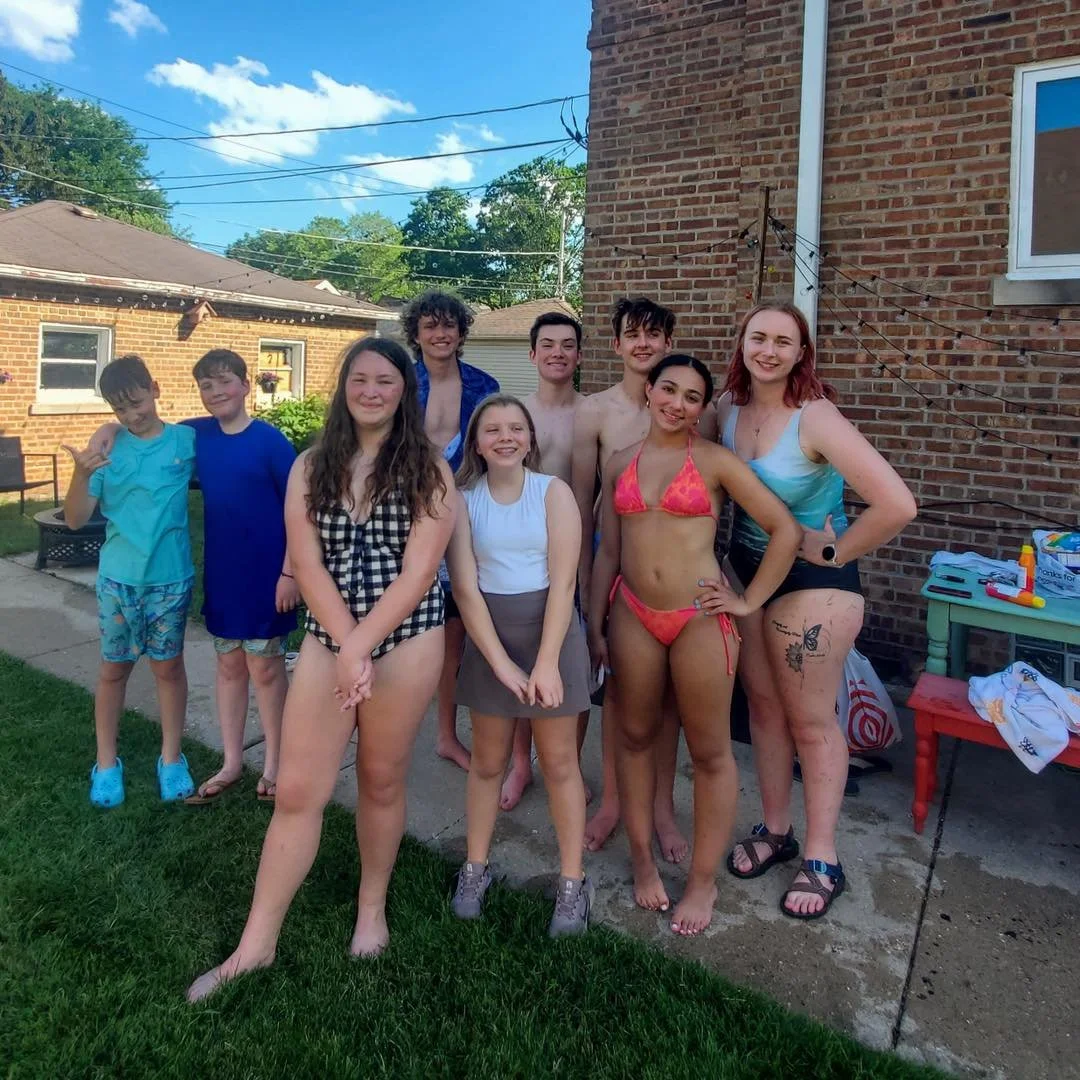 Action from slip &amp; slide kickball! A great way to cool off from the Chicago heat!