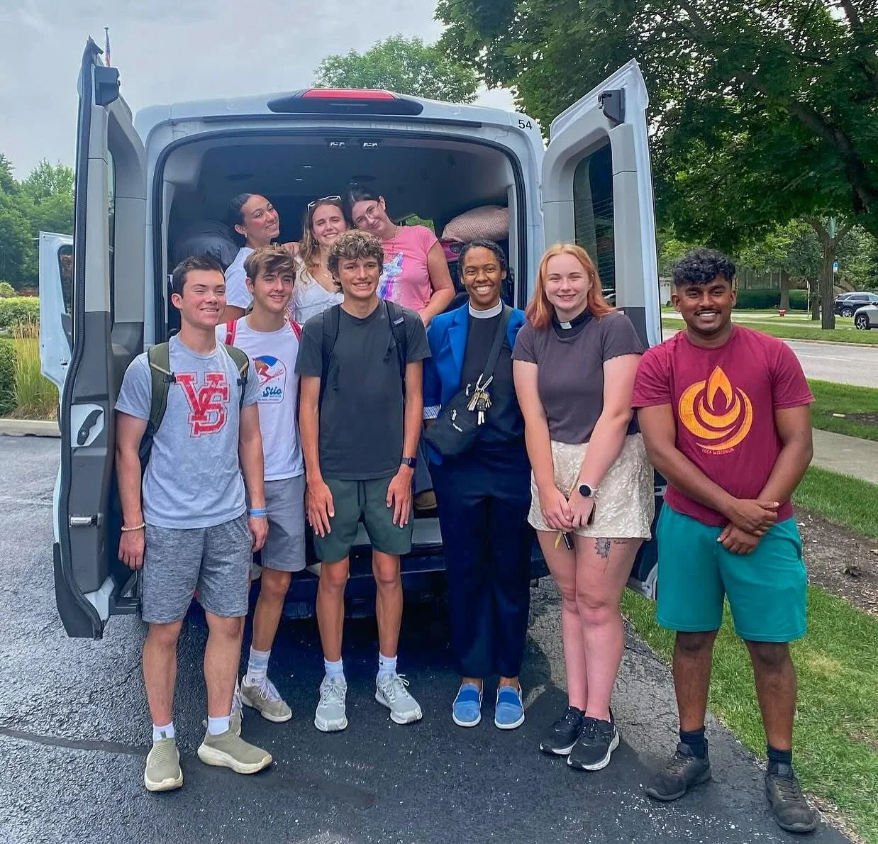 Here we go! Blessed &amp; sent, EYT is off to St Louis &amp; ready for a week of accompaniment, learning, connection, and worship with @serveboldlyelca